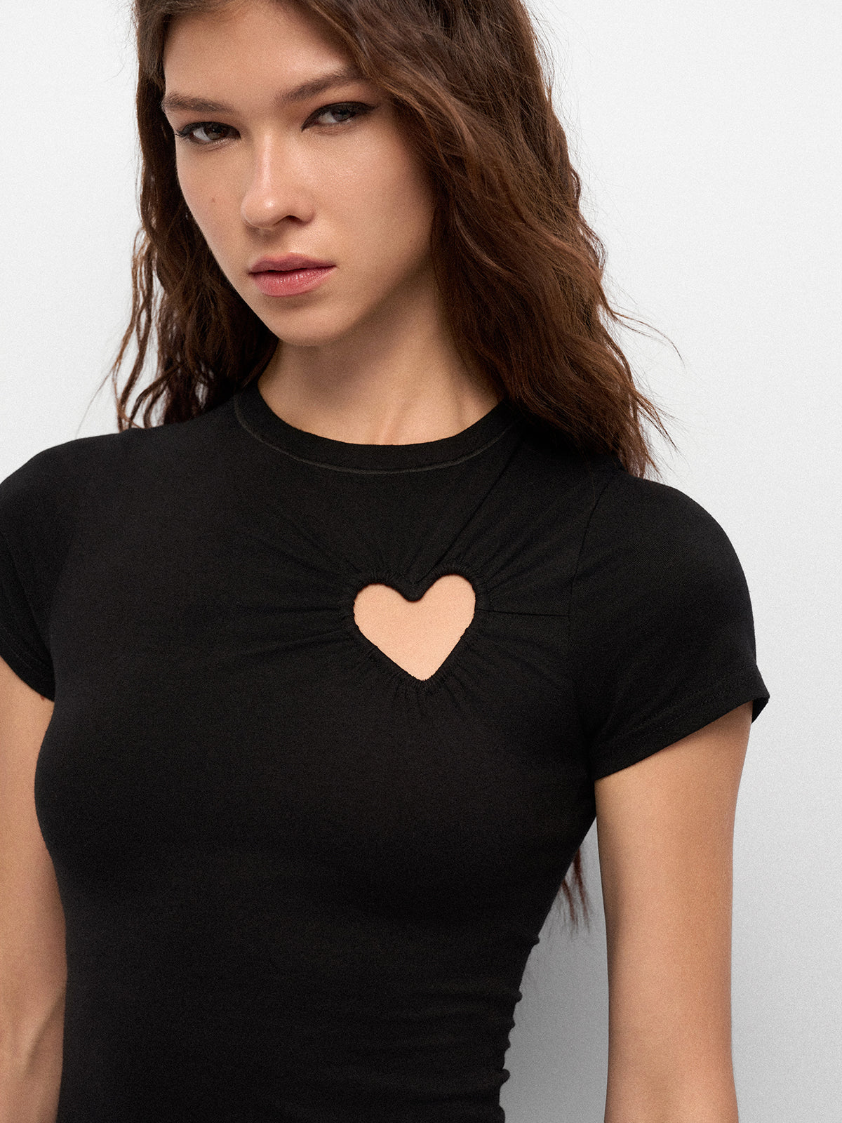 Crush Button Dress - Soft Black