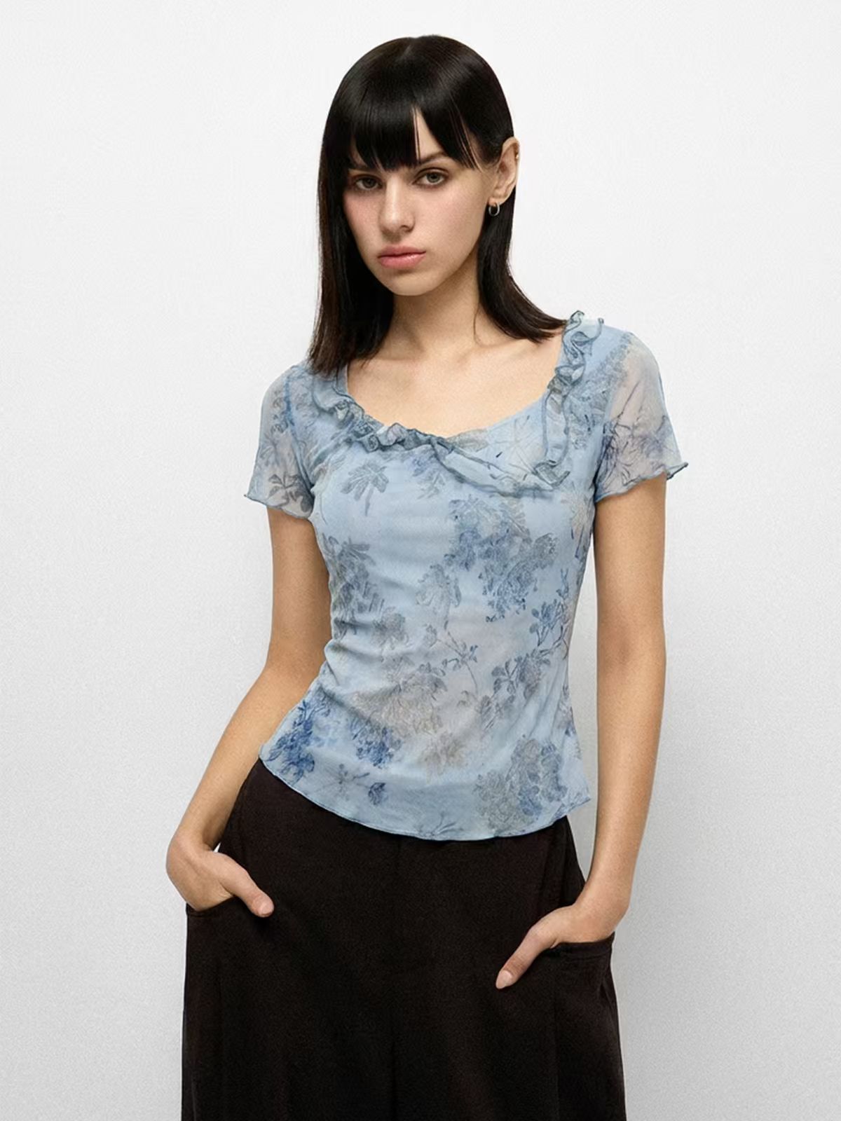 Faded Garden Mini Tee – Ice Blue