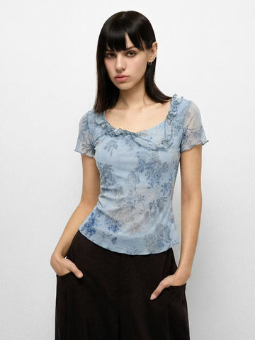 Faded Garden Mini Tee – Ice Blue
