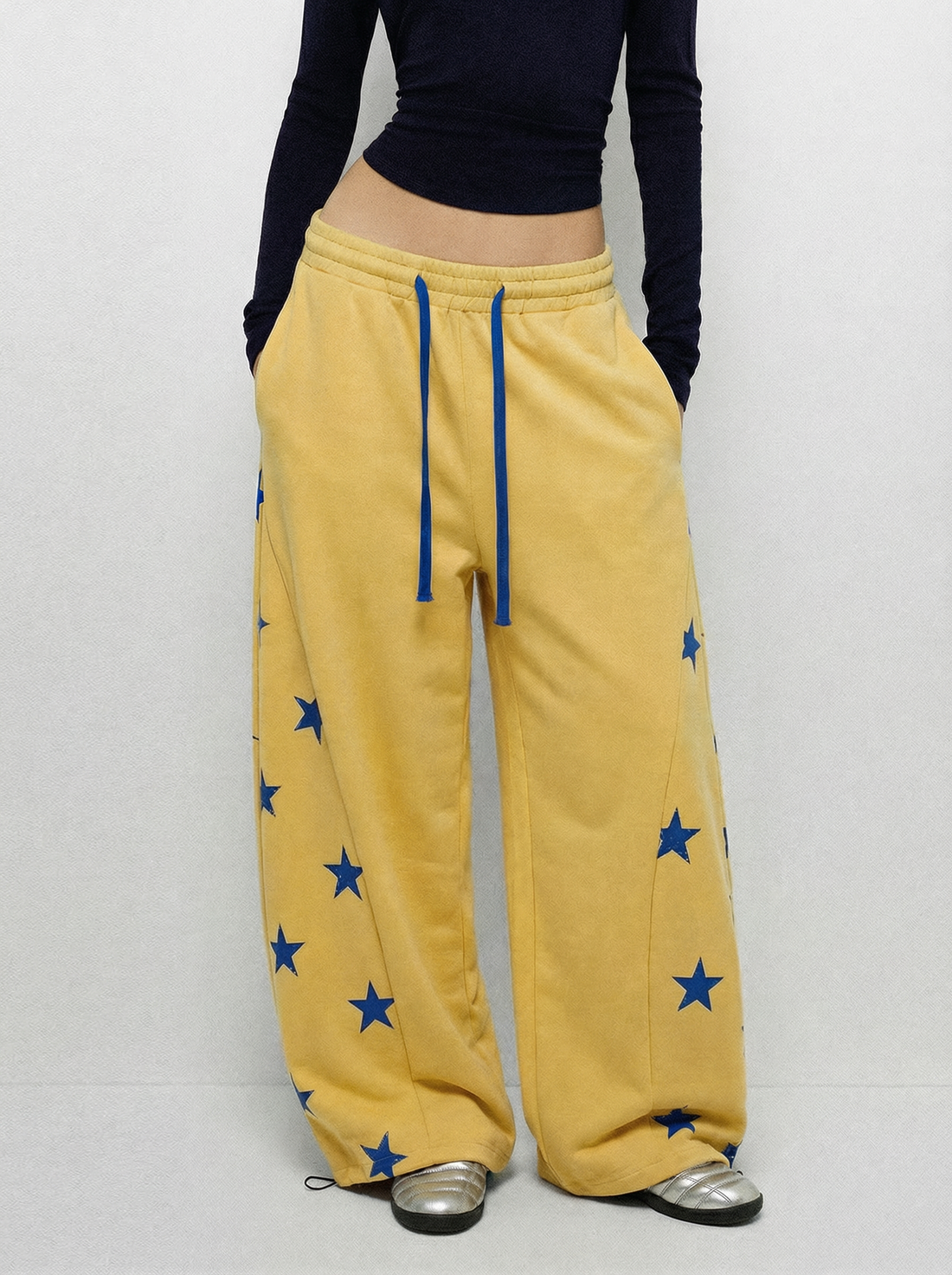 Lucky Skies Jog Barrel Pants - Lemon Yellow