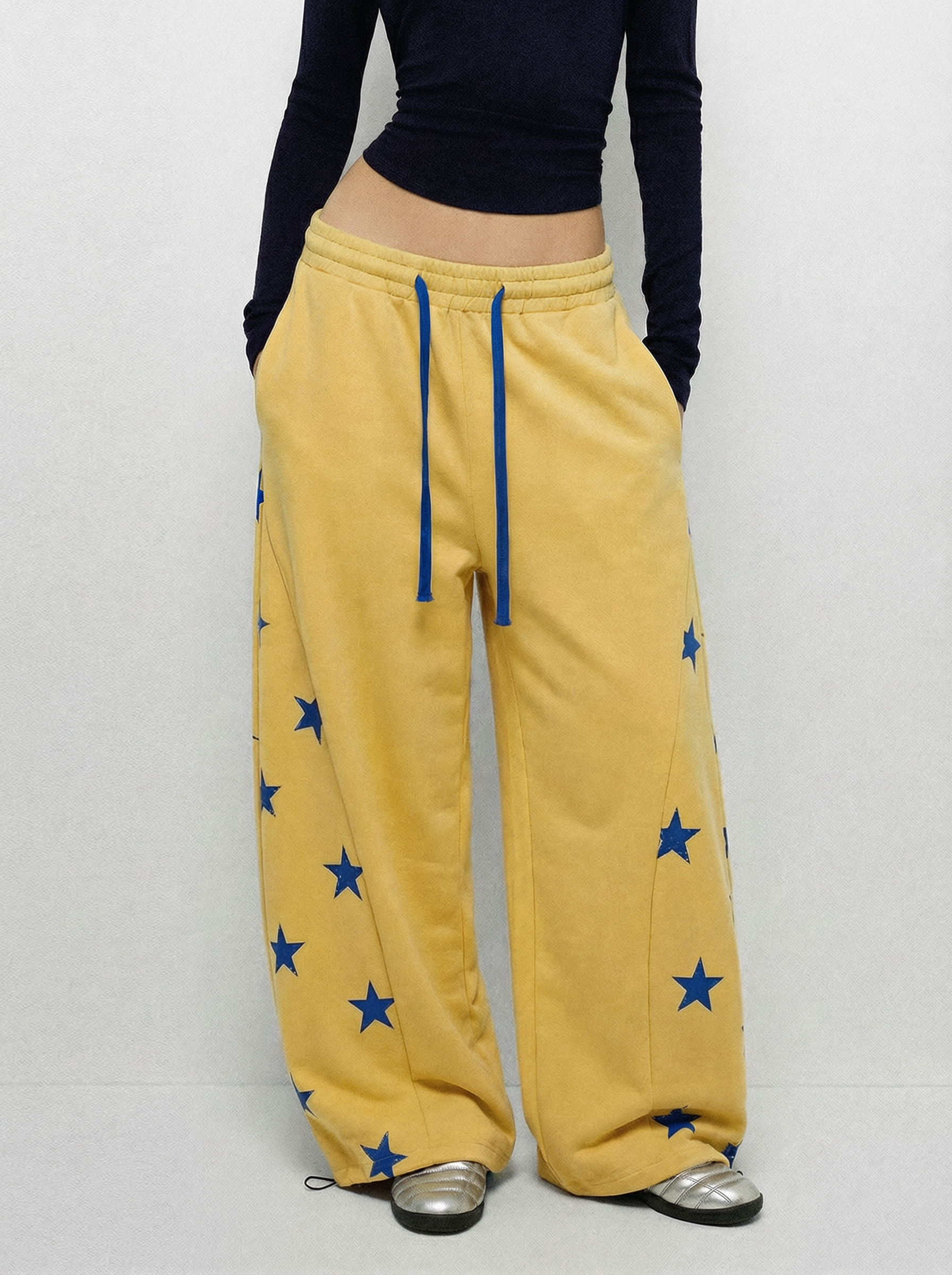 Lucky Skies Jog Barrel Pants - Lemon Yellow