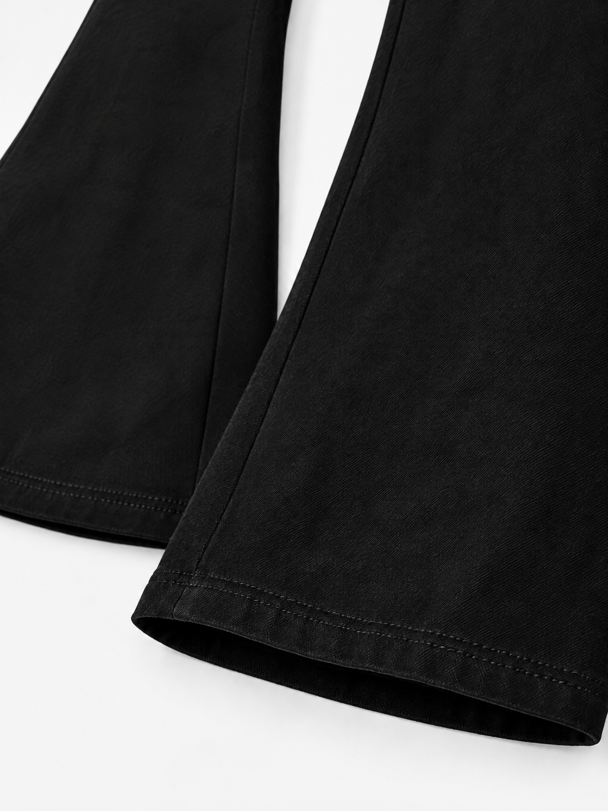 Co-ed Dorm Skimming Ruffle Trim Flare Maxi Pants - Black