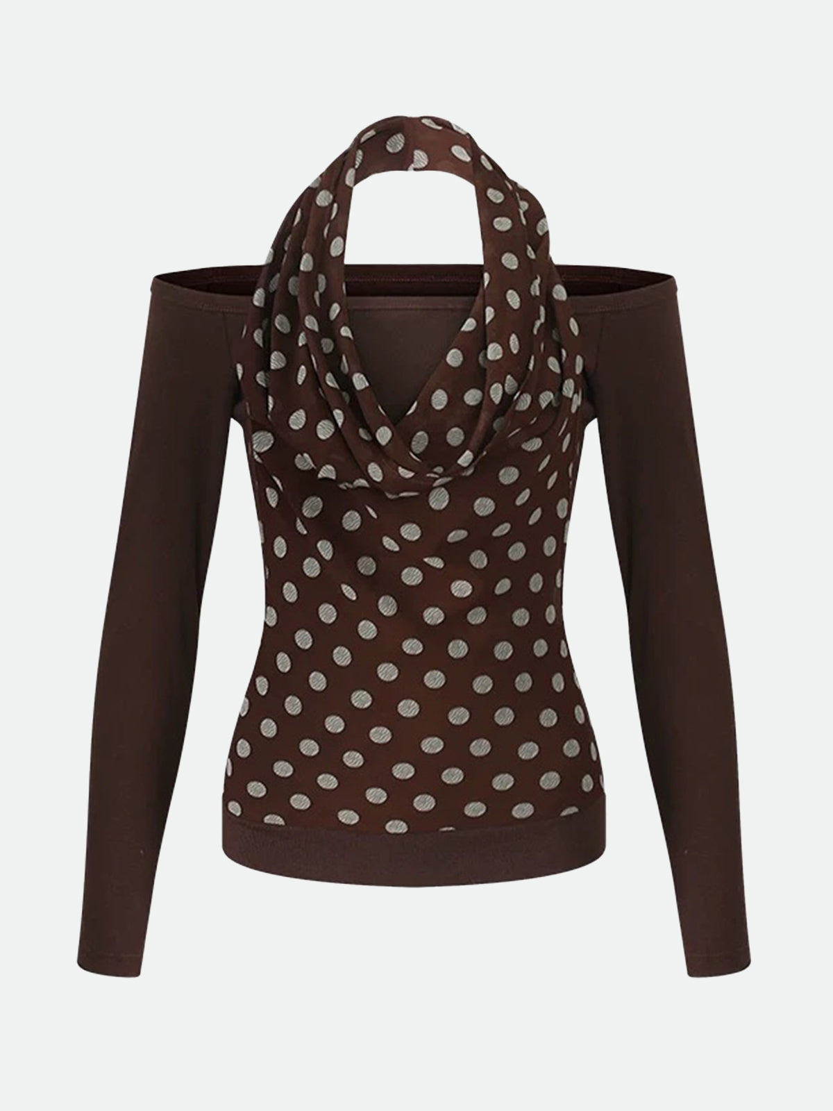 Rooftop Bar Hours Dot Sleeve Top – Chocolate Brown