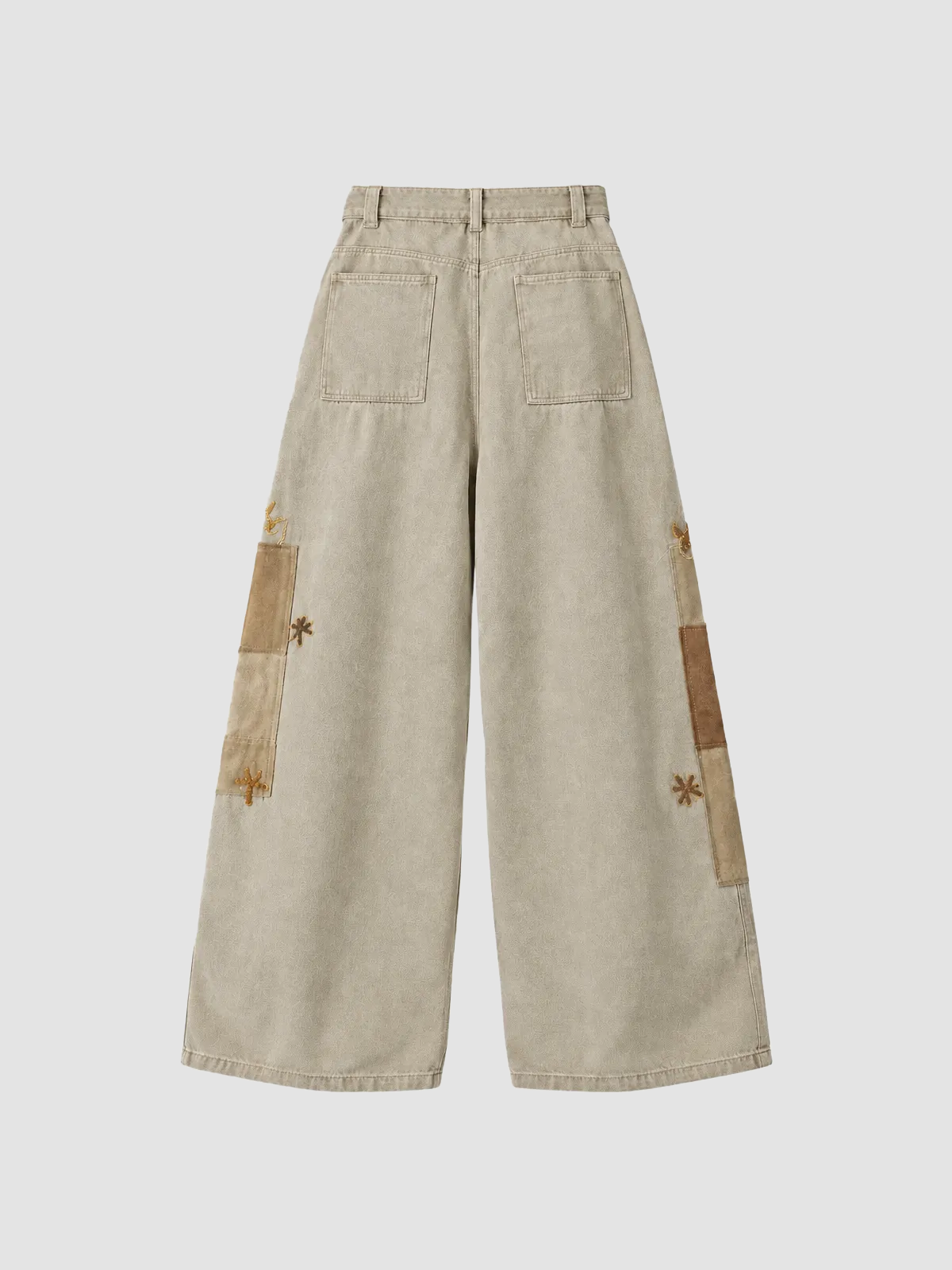 Weekday Outdoor Colorblock Patchwork Parachute Maxi Pants - Khaki/Grey