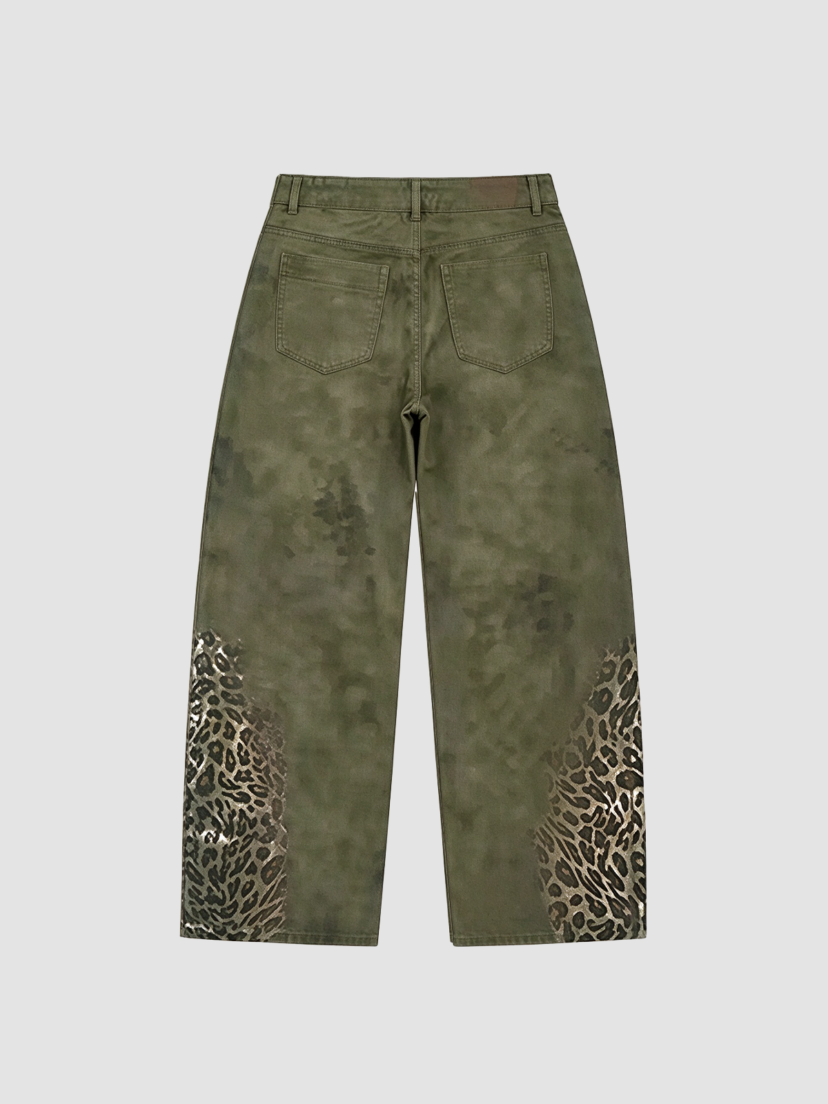 Weekday Outdoor Camo Print Wide-Leg Cargo Maxi Pants - Olive