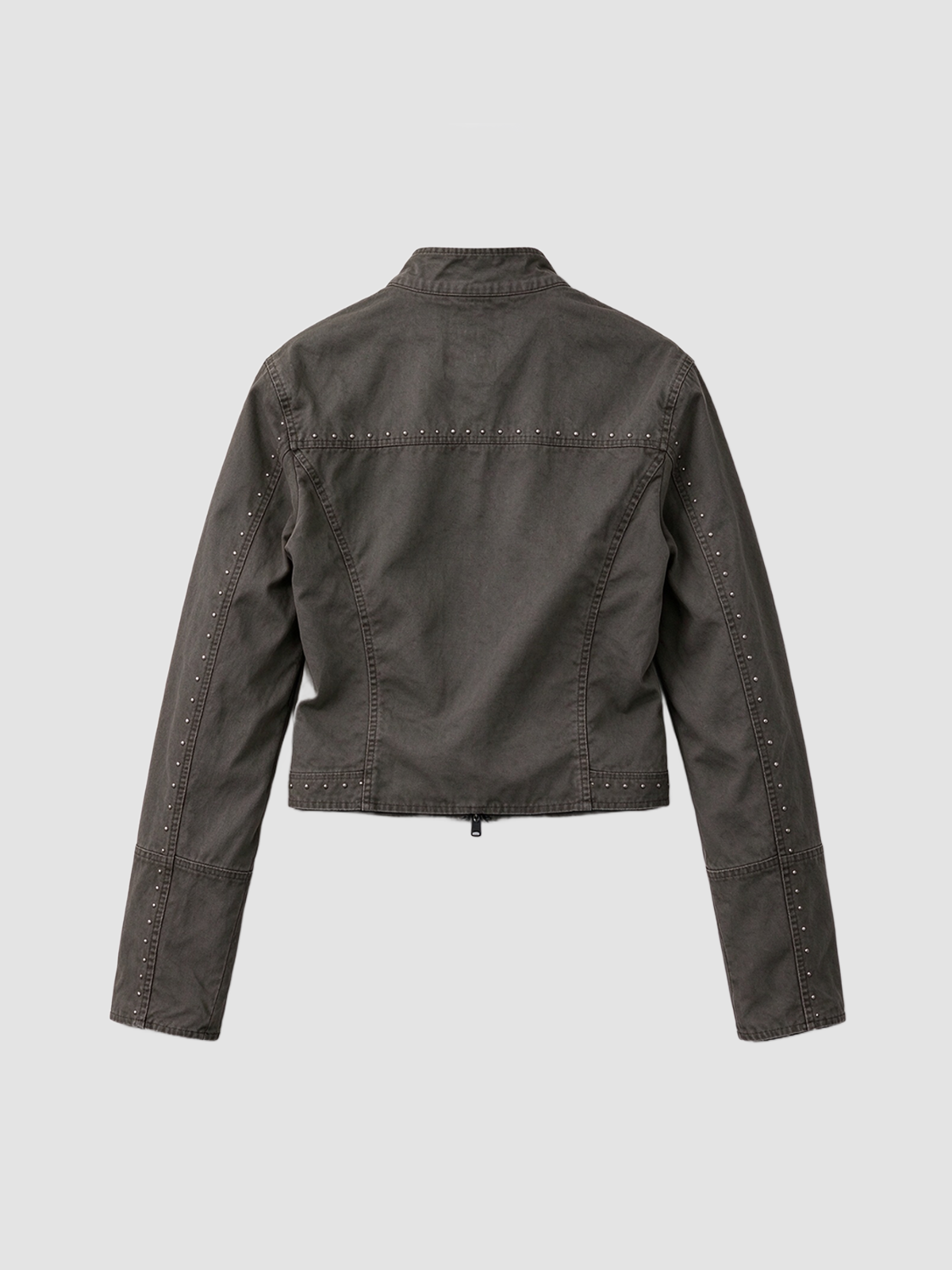 Weekday Outdoor Zip-Up Hooded Utility Windbreaker Jacket - Olive