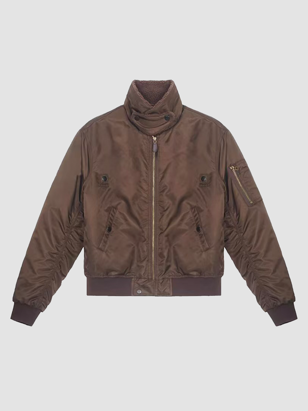 Weekday Outdoor Faux Suede Sherpa Collar Utility Jacket - Brown