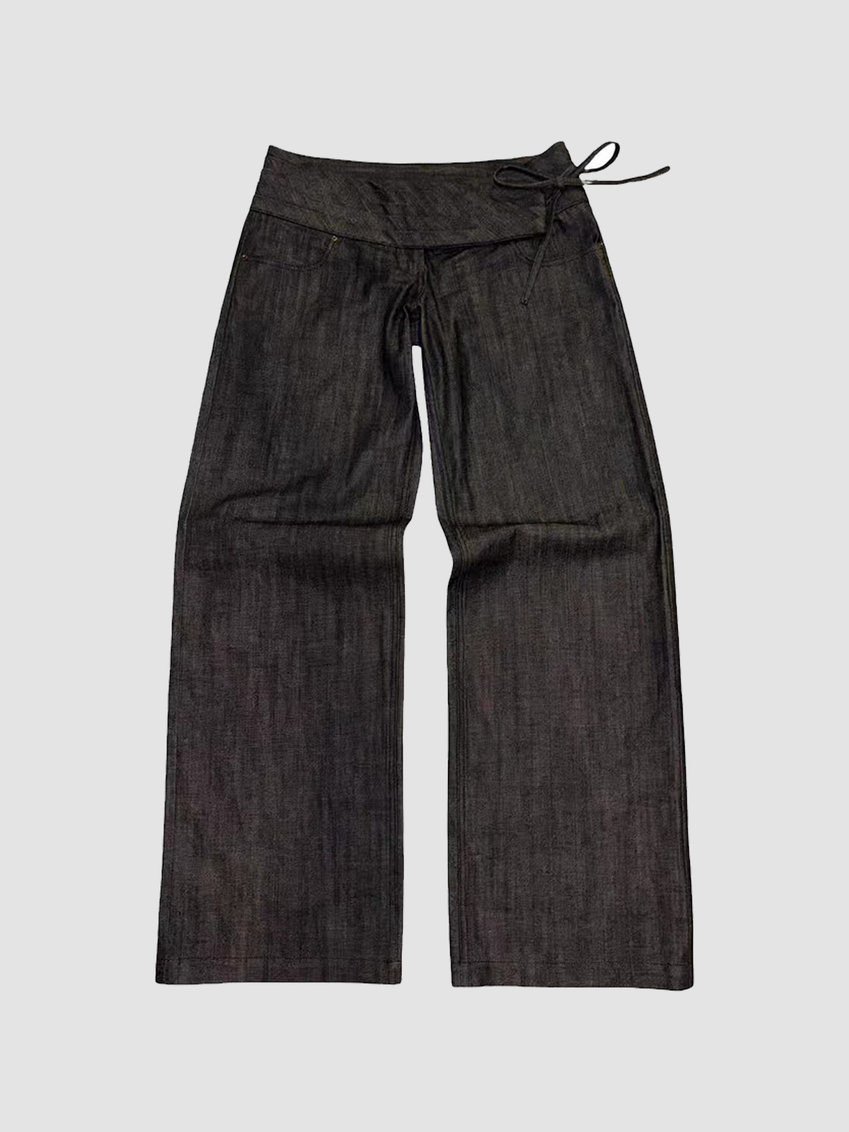 Brick Lane Low-Rise Drawstring Cargo Maxi Pants - Black