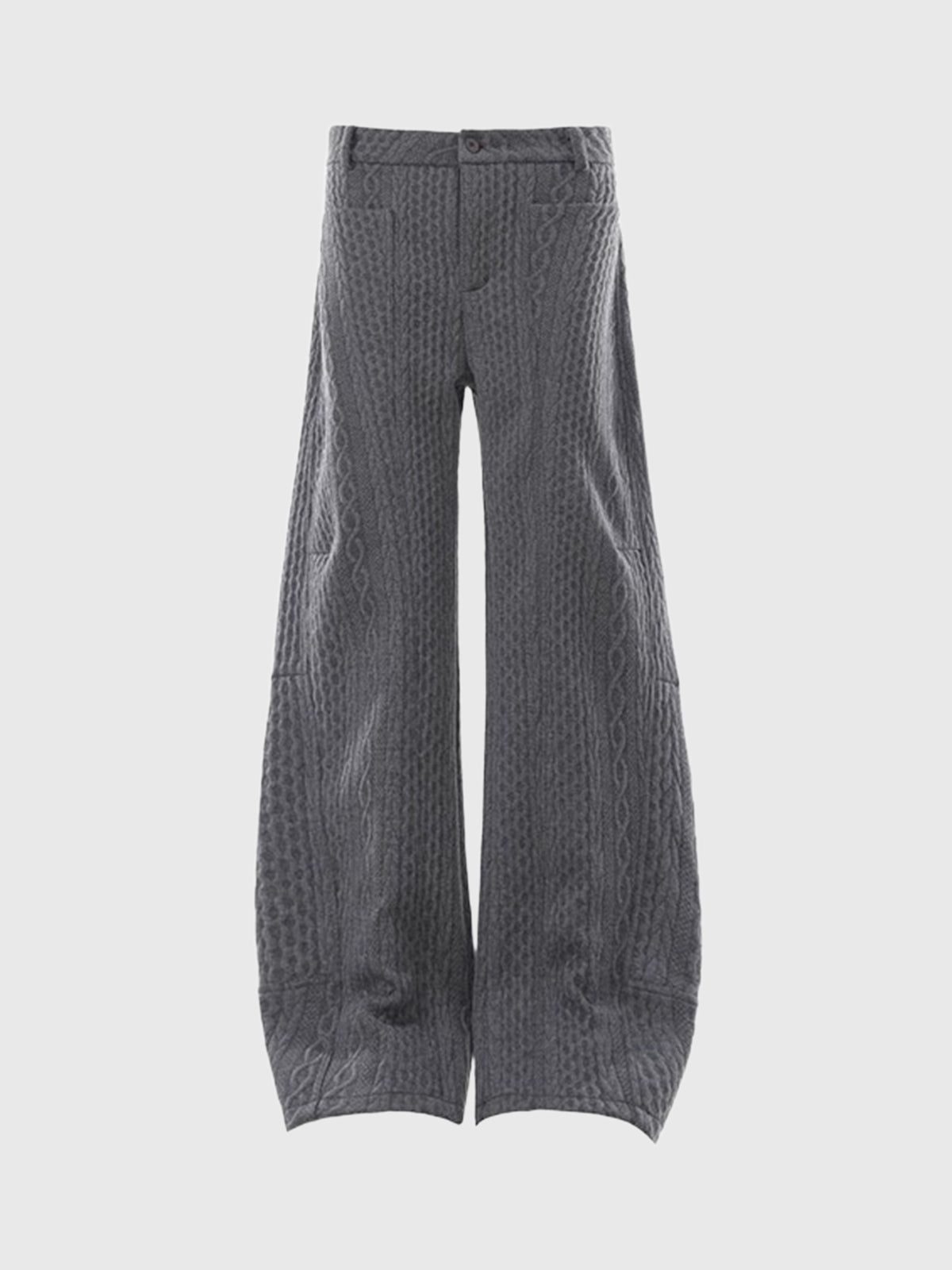 Co-ed Dorm Wide-leg Washed Distressed Denim Pants - Grey