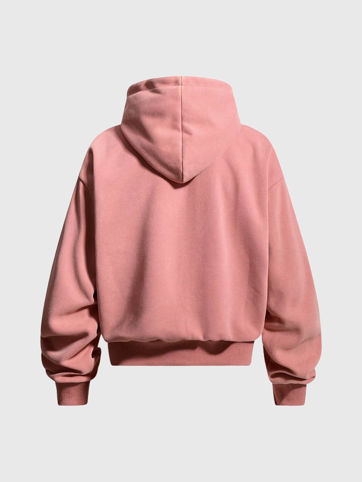 Co-ed Dorm Baggy Star Embroidery Zip-up Hoodie - Pink