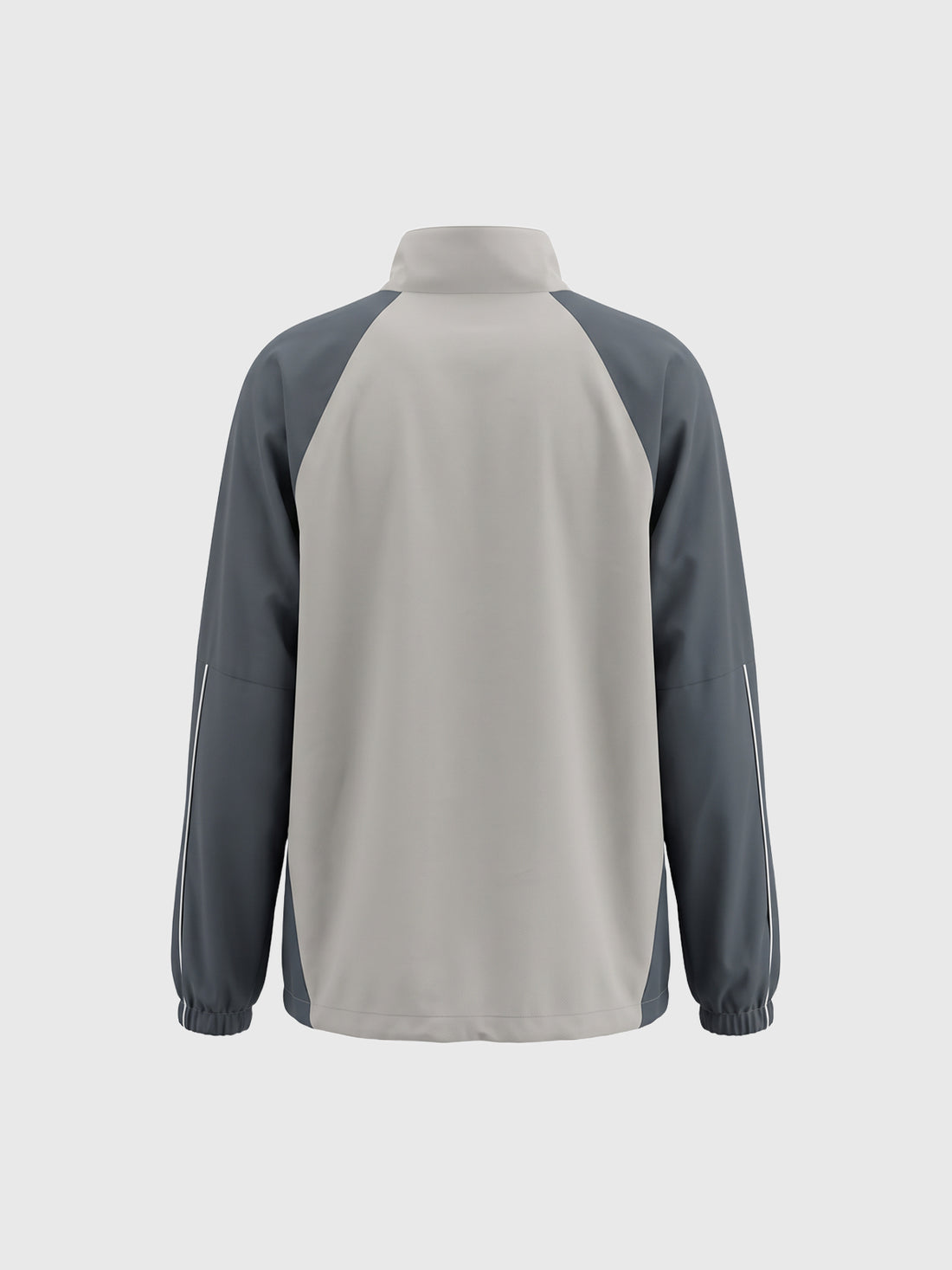 Co-ed Dorm Baggy Contrast Color Track Jacket - Grey