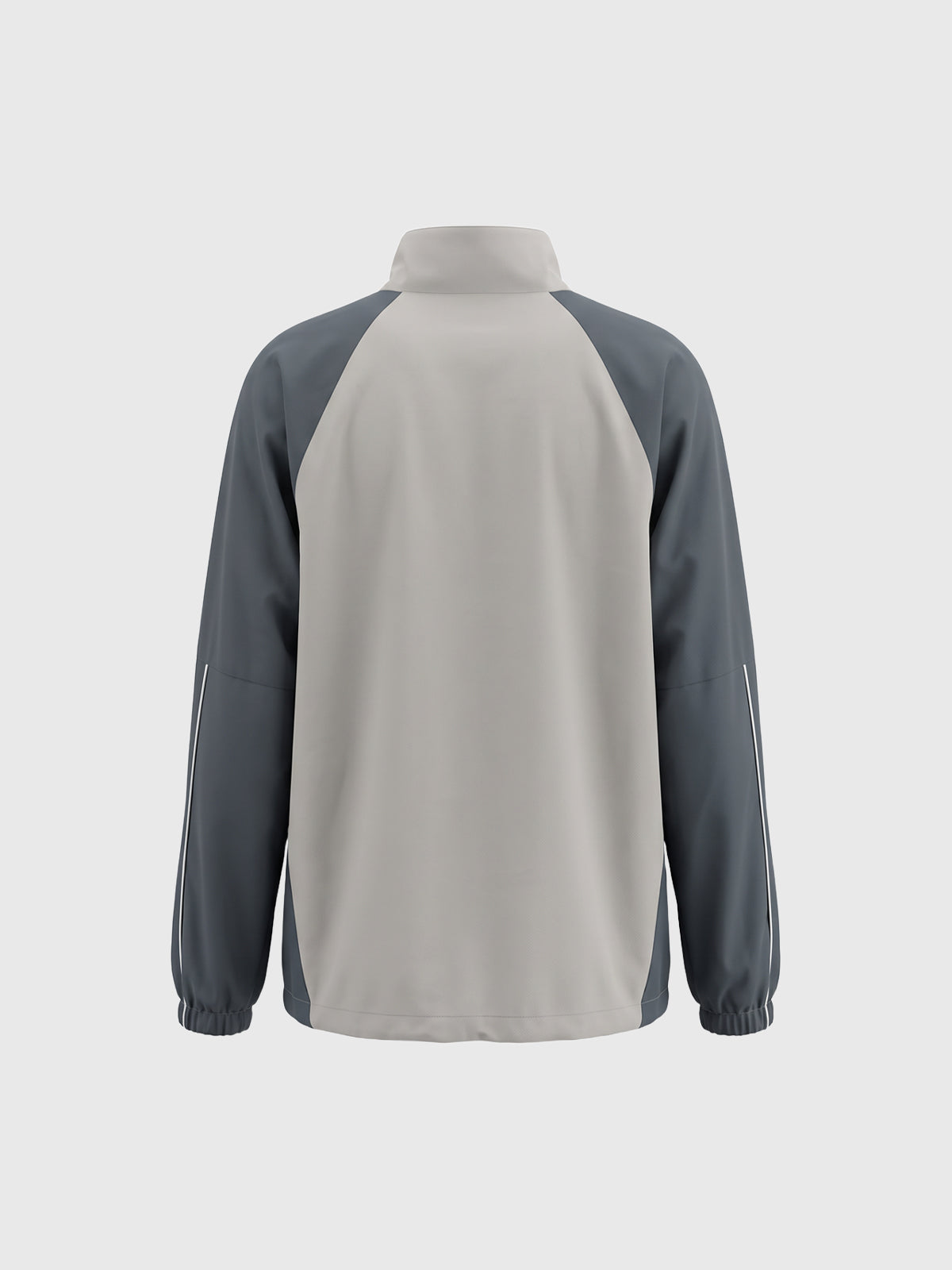 Co-ed Dorm Baggy Contrast Color Track Jacket - Grey