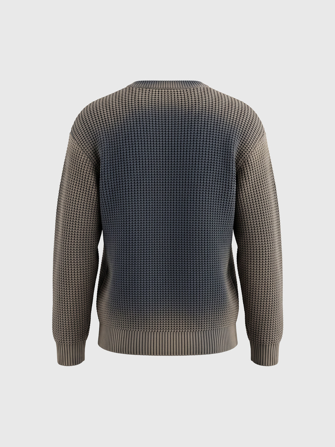 Co-ed Dorm Baggy Tie-Dye Knit Crewneck Sweatshirt - Brown