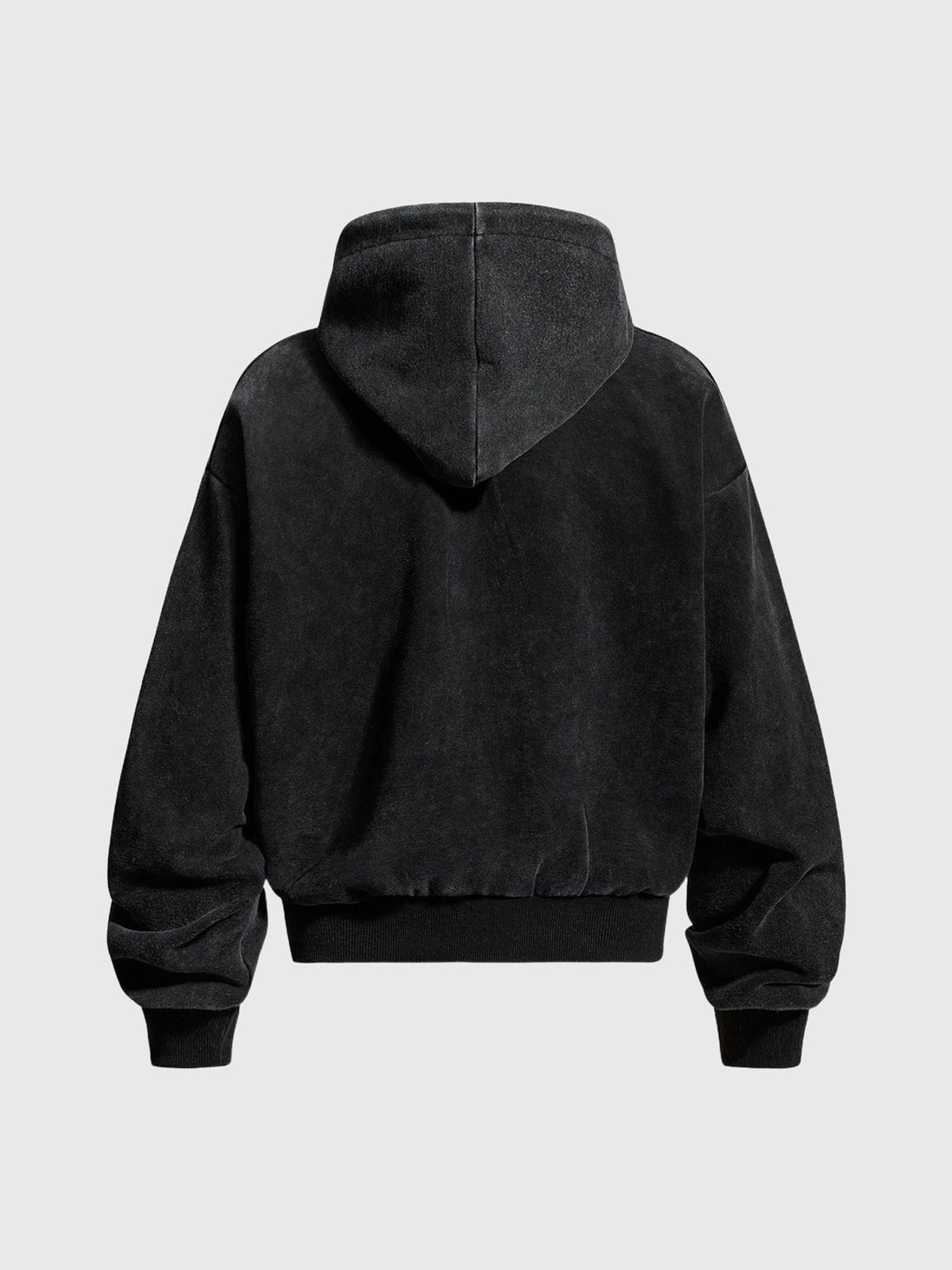 Co-ed Dorm Baggy Star Zip-up Hoodie - Black