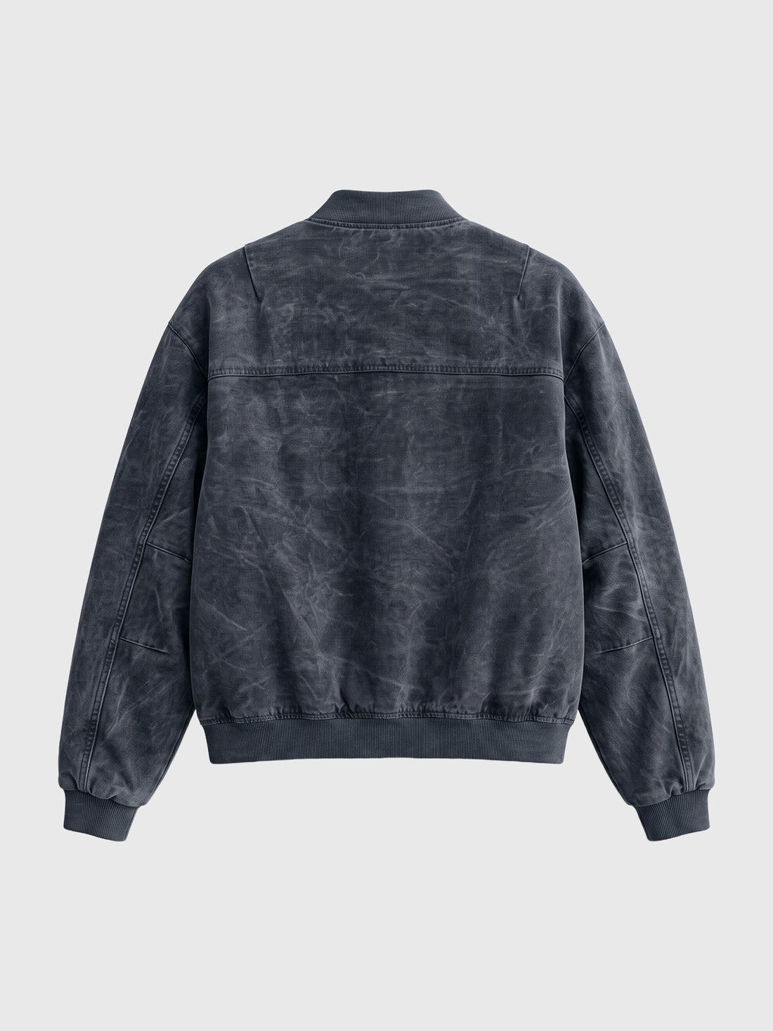 Co-ed Dorm Baggy Washed Bomber Jacket - Grey