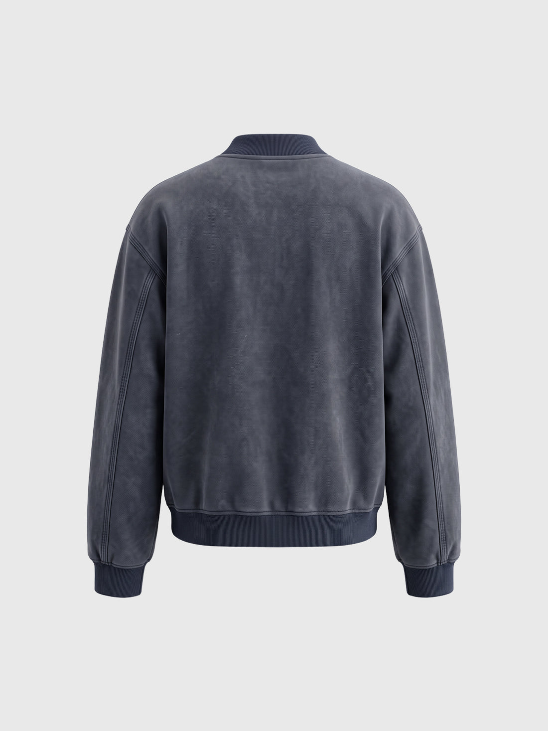 Co-ed Dorm Baggy Washed Zip-up Jacket - Grey