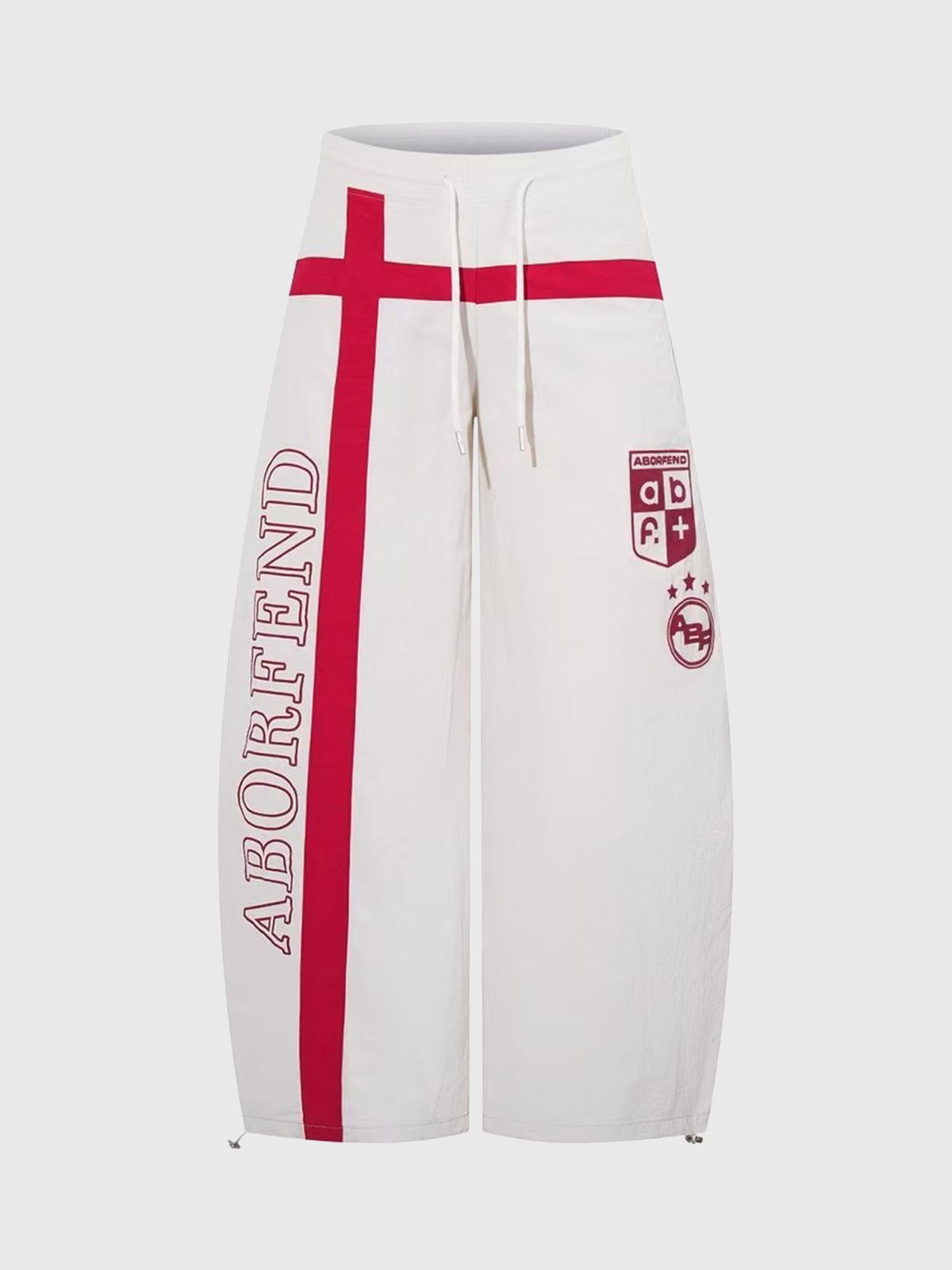 Spin Court Barrel Pants - Cream Red
