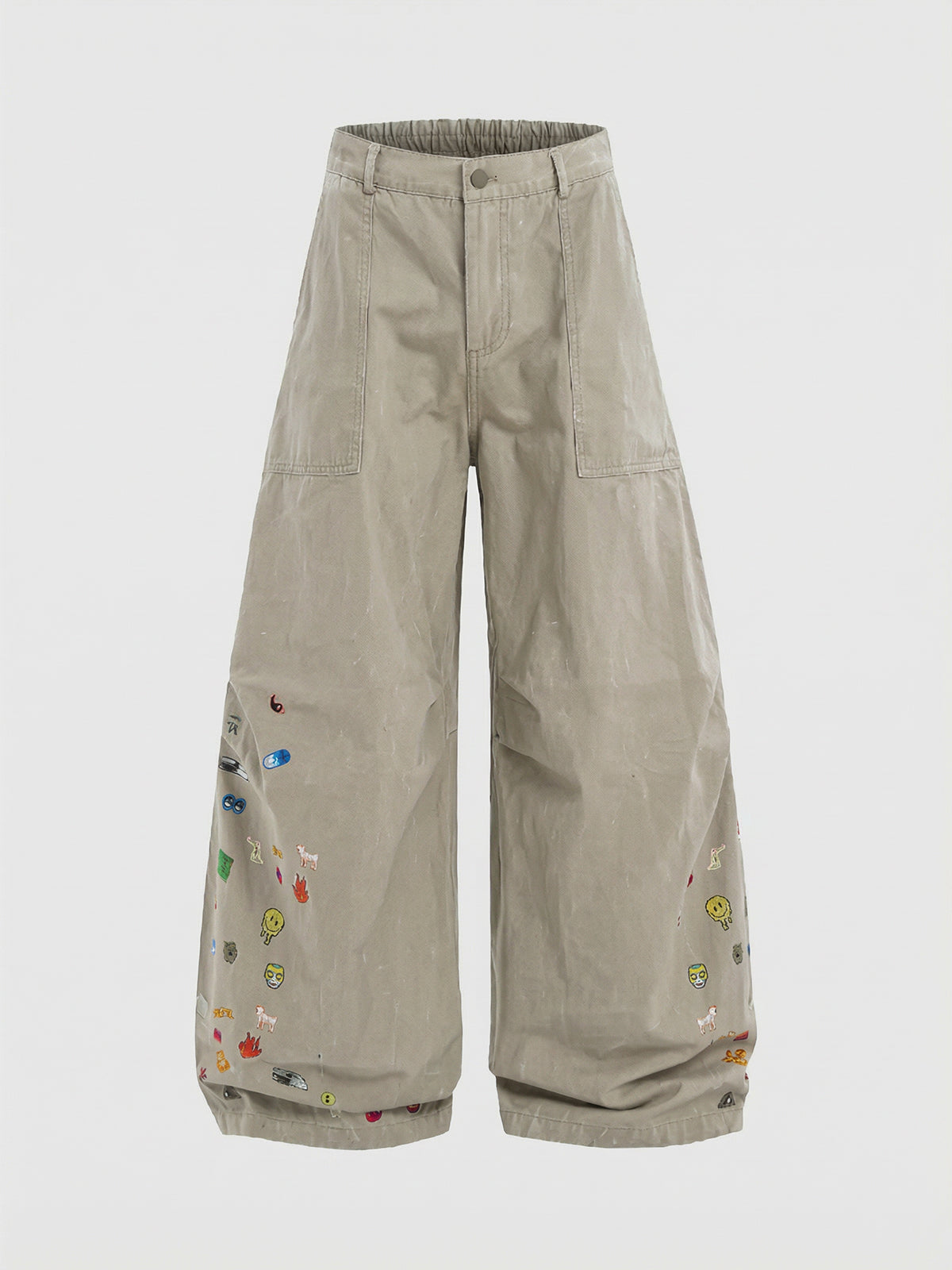 Handled Carefully Barrel Pants – Khaki Beige