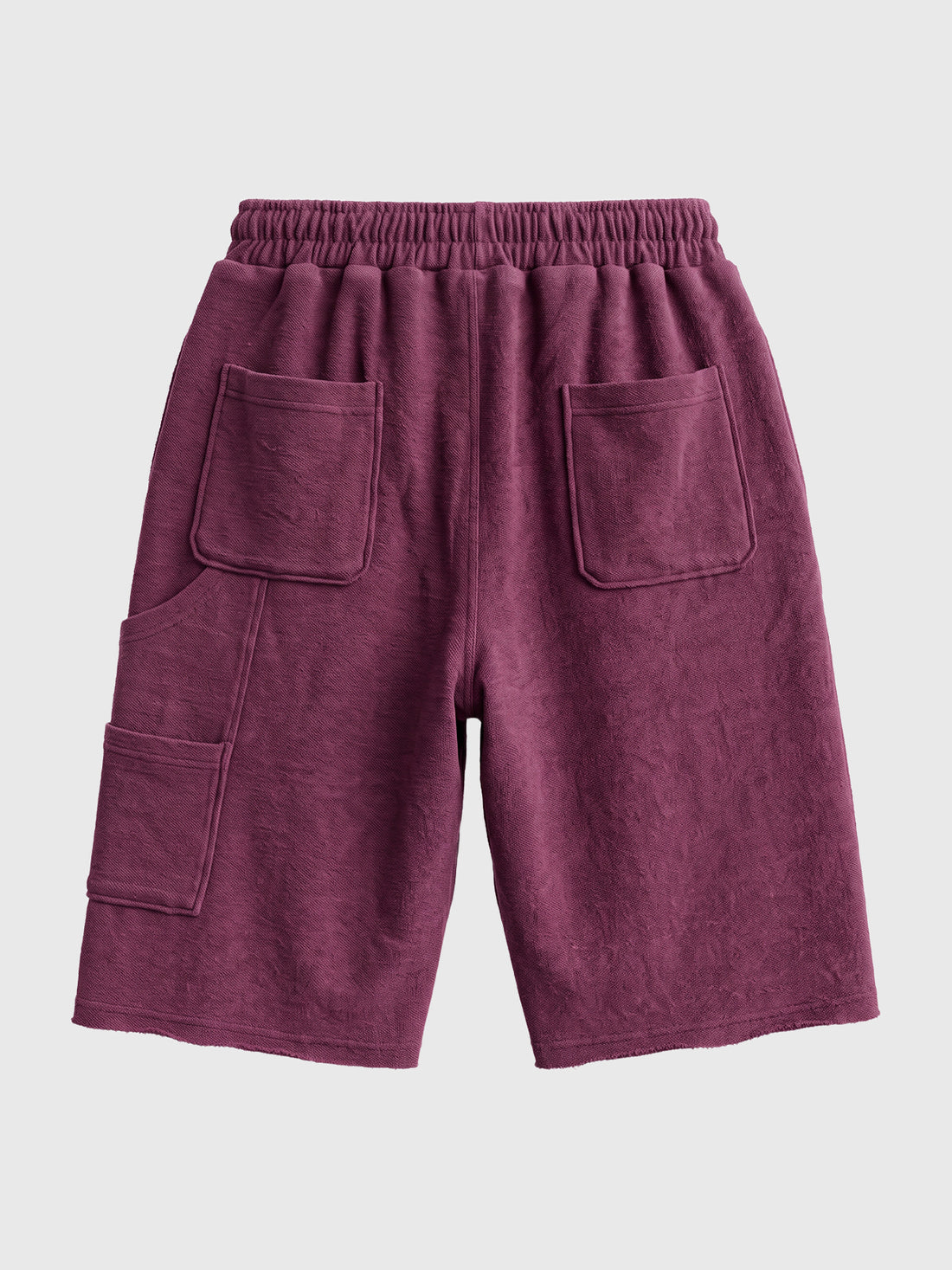Co-ed Dorm Baggy Textured Drawstring Shorts - Red