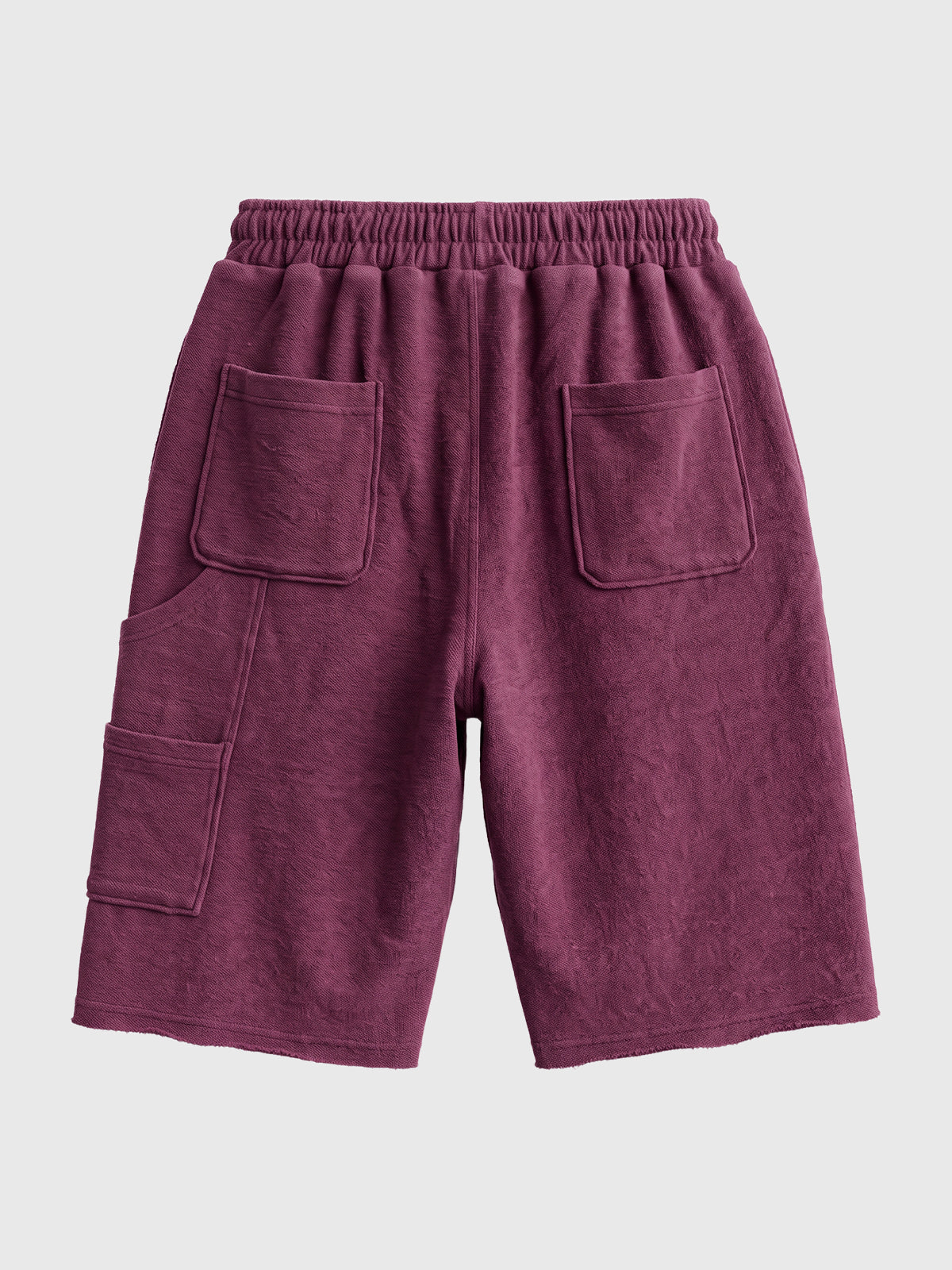 Co-ed Dorm Baggy Textured Drawstring Shorts - Red