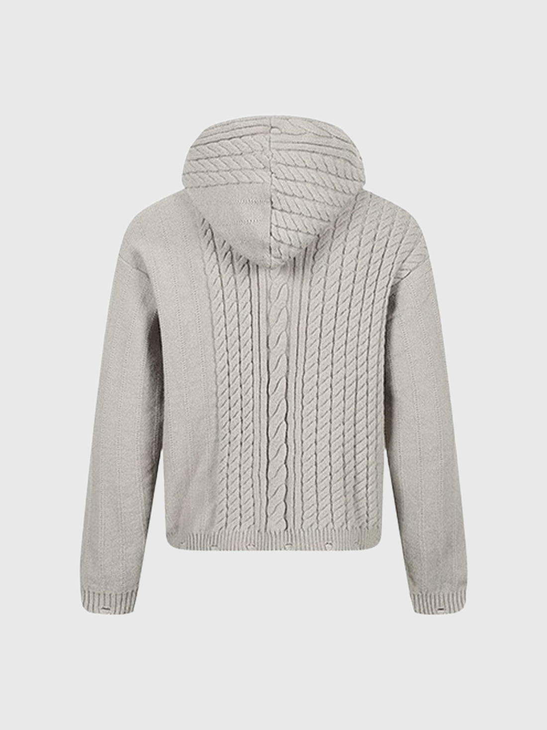 Co-ed Dorm Baggy Minimalist Zip-up Hoodie - Beige