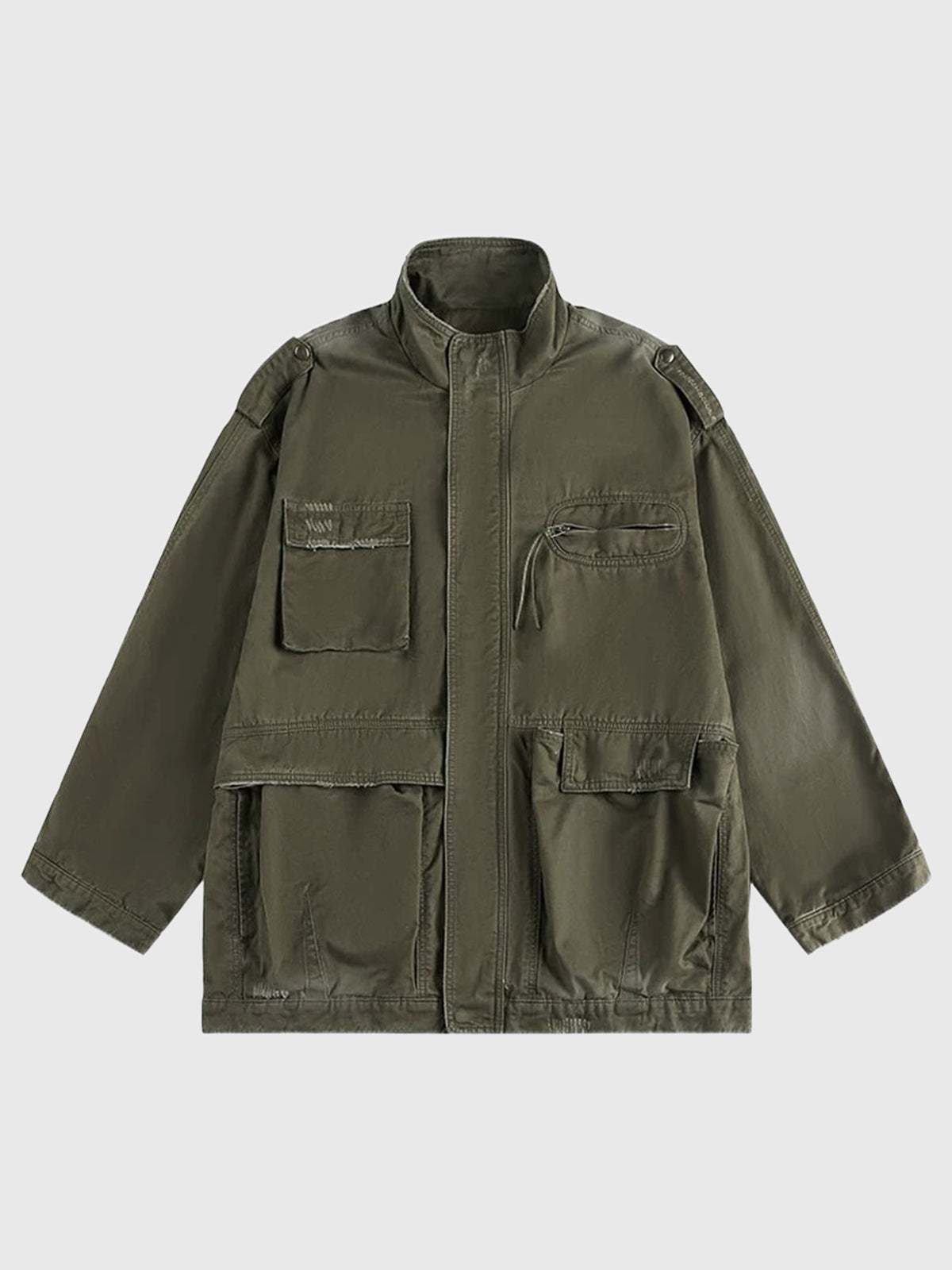 Co-ed Dorm Baggy Utility Parka Jacket - Green
