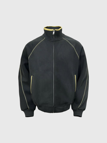 Weekday Outdoor Baggy High-Neck Zip-up Jacket - Black