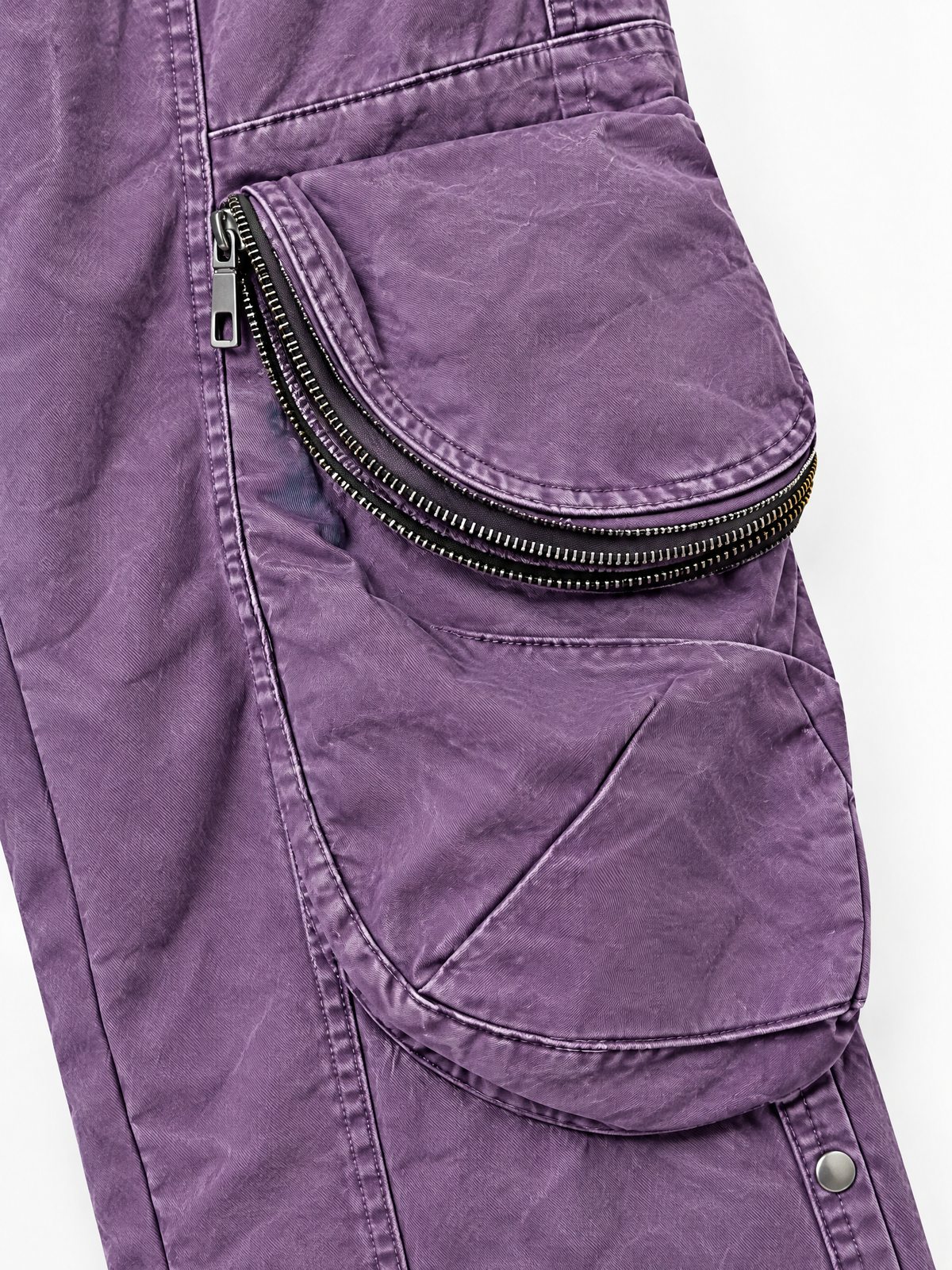 Weekday Outdoor Multi-Pocket Parachute Cargo Maxi Pants - Purple