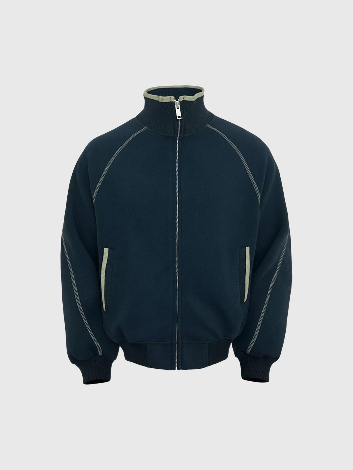 Weekday Outdoor Baggy High-Neck Zip-up Jacket - Blue