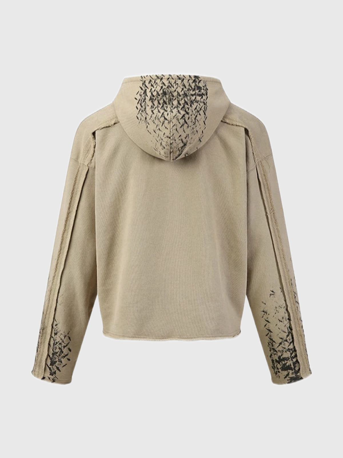 Co-ed Dorm Baggy Distressed Graphic Hoodie - Brown