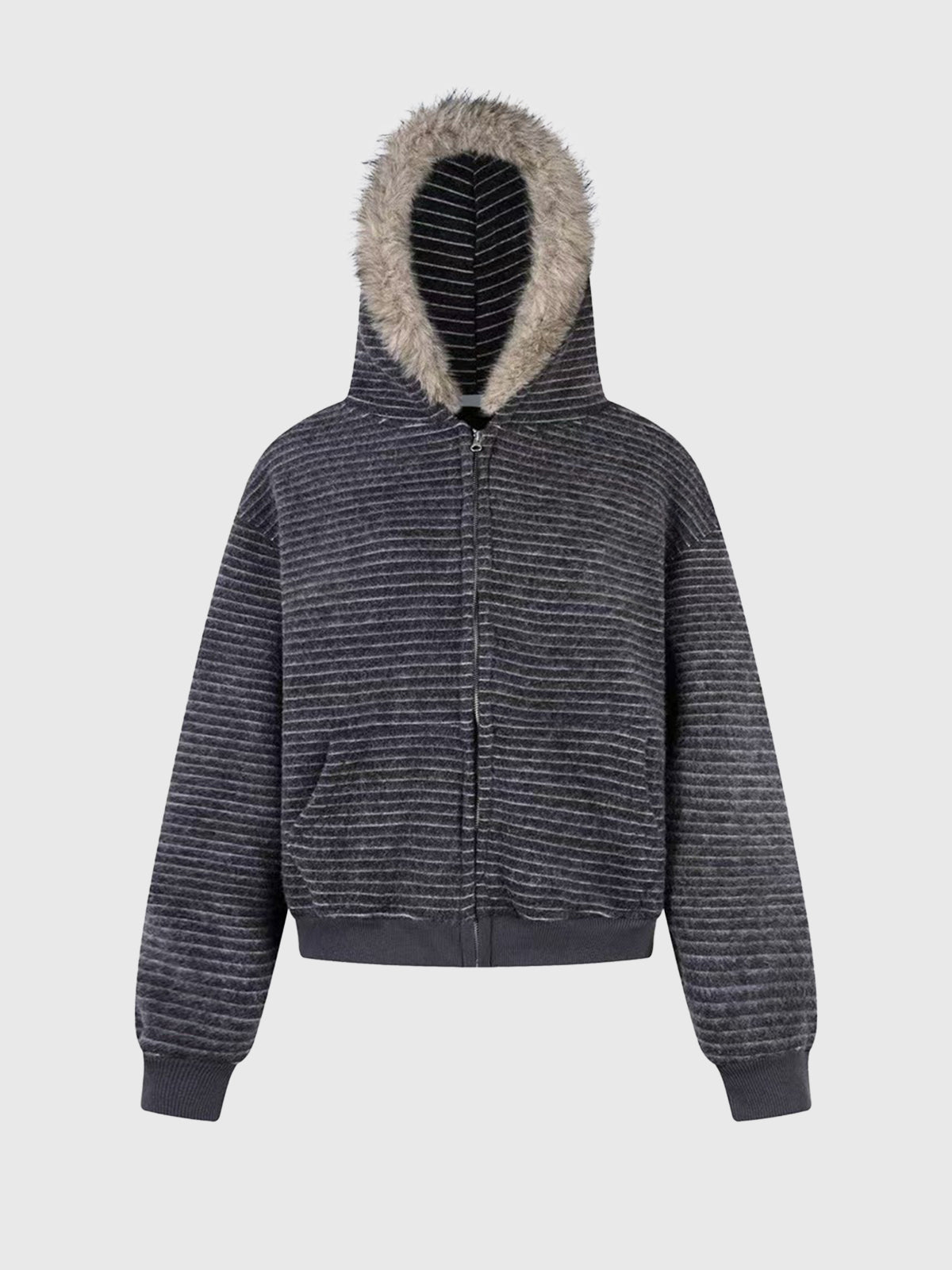 Night Hike Hoodie Sweater – Charcoal Stripe
