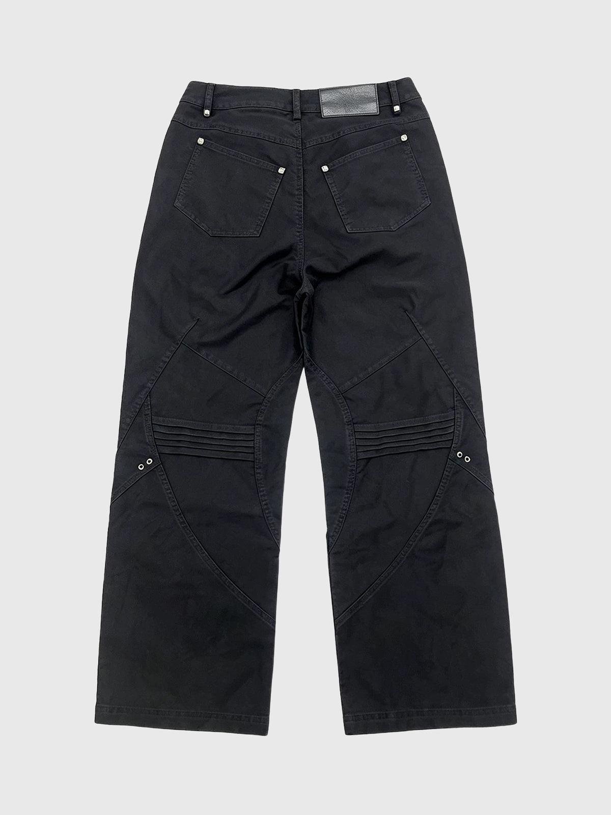 Co-ed Dorm Wide-leg Studded Pants - Black