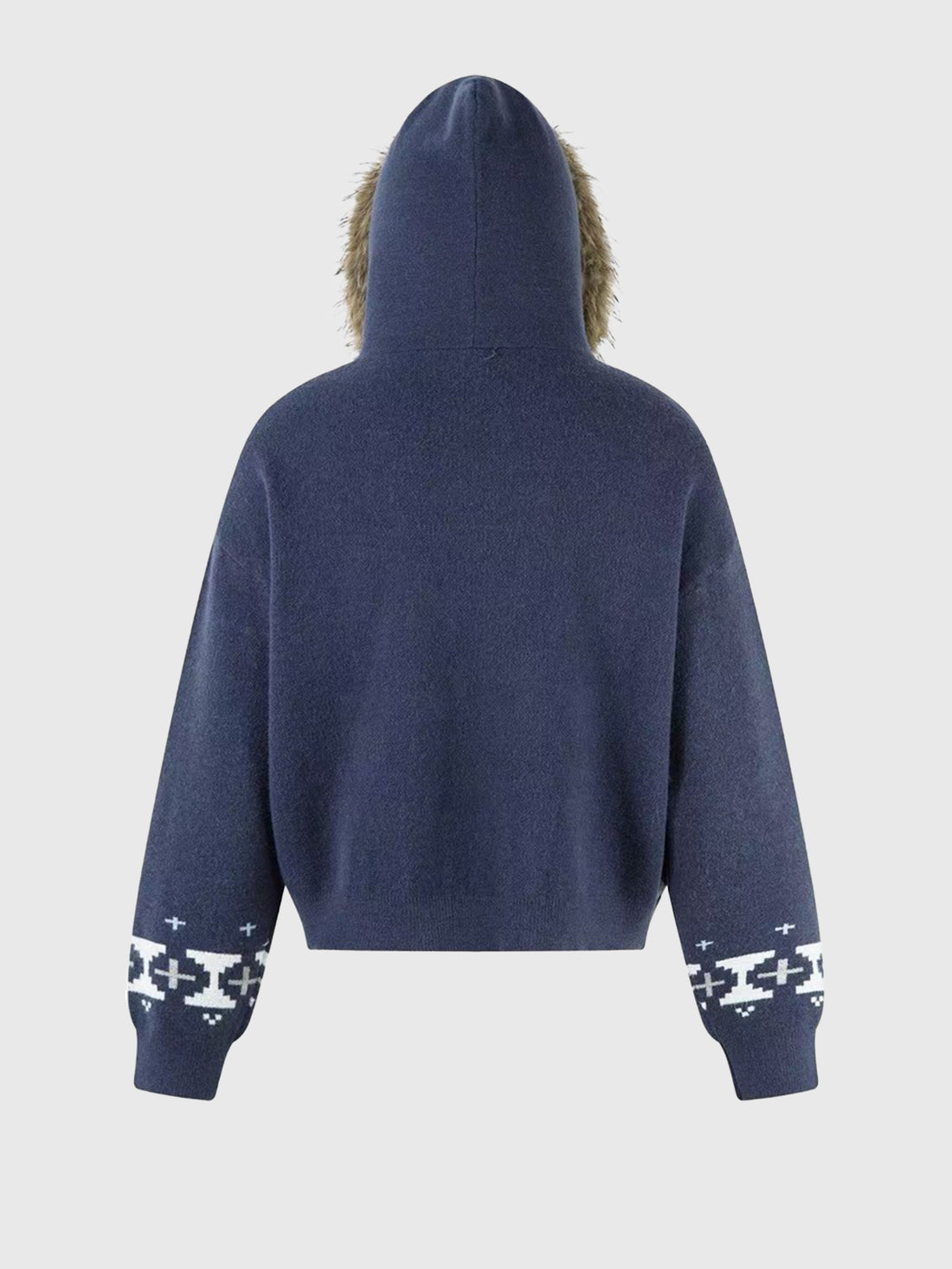 Snow Dial Knit Jacket – Navy Cream