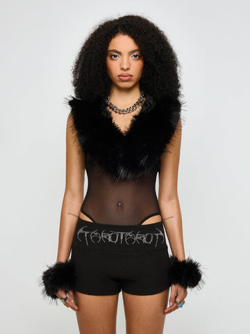 Not That Cold Panelled Bodysuit – Black