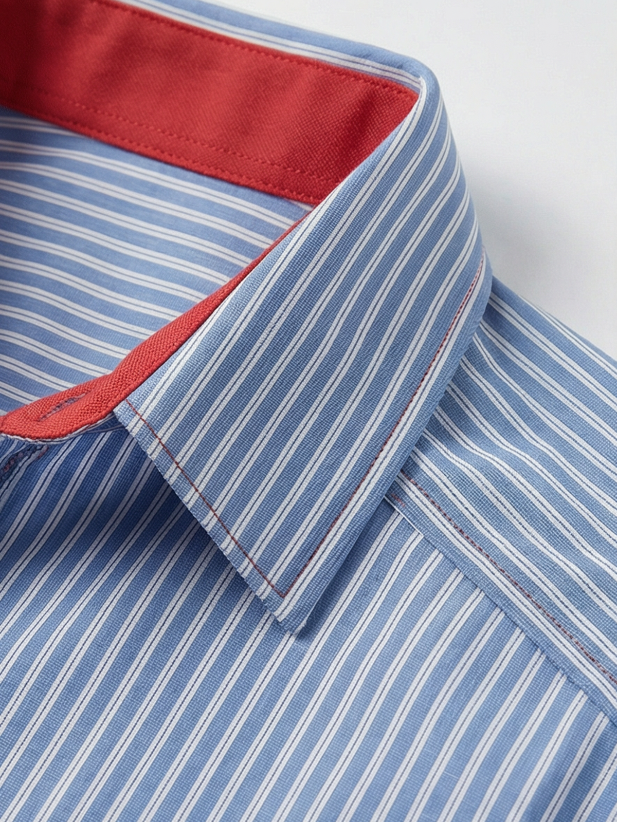 Co-ed Dorm Striped Contrast Baggy Shirt - Blue
