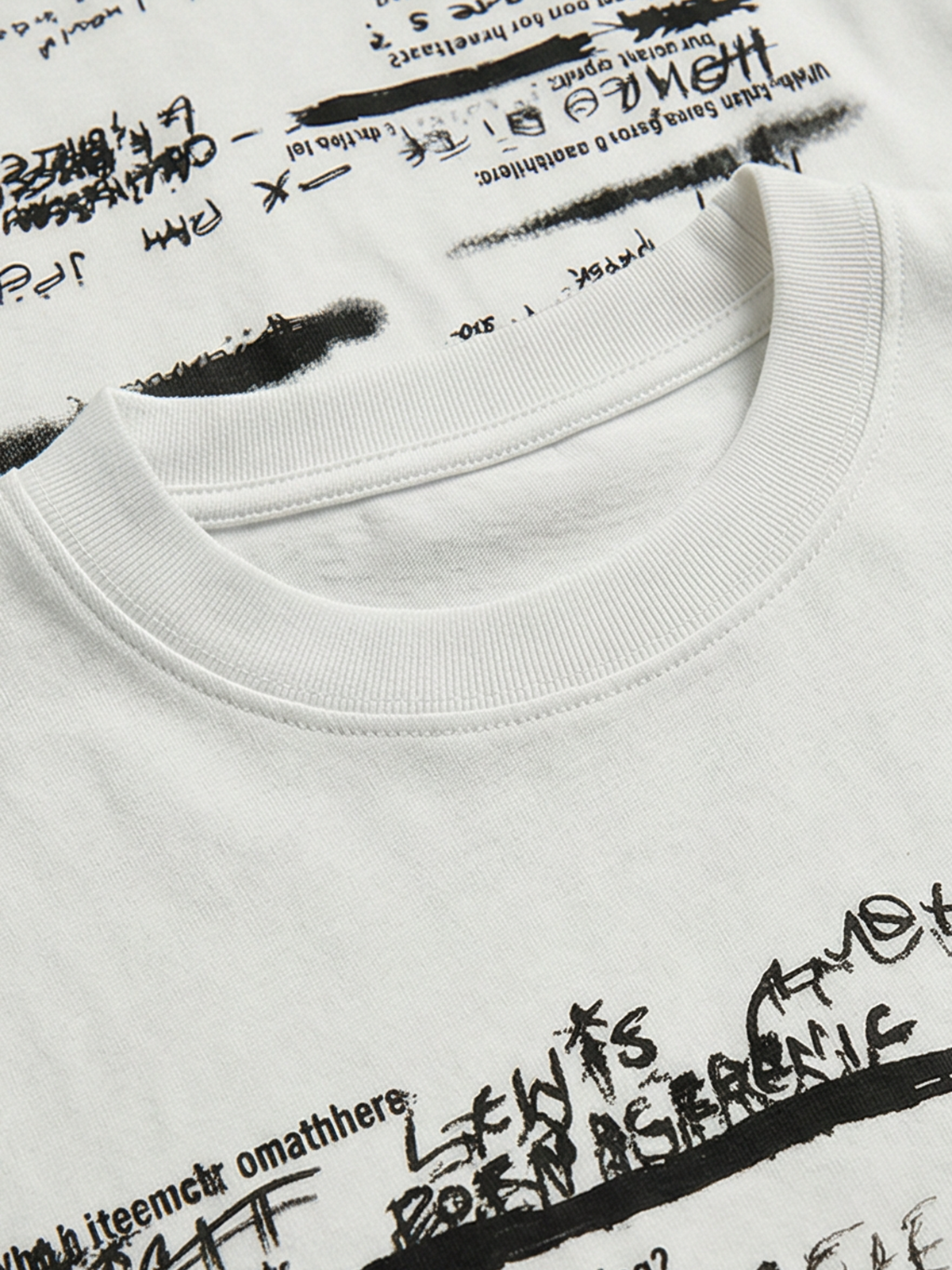 Co-ed Dorm Baggy Abstract Print Tee - White