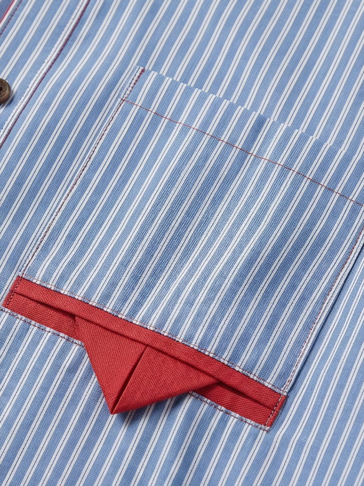 Co-ed Dorm Striped Contrast Baggy Shirt - Blue