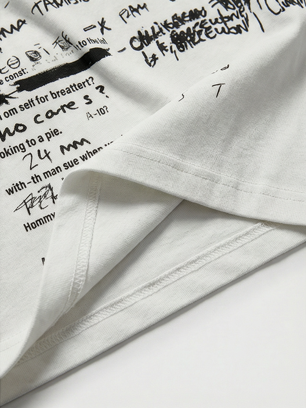 Co-ed Dorm Baggy Abstract Print Tee - White