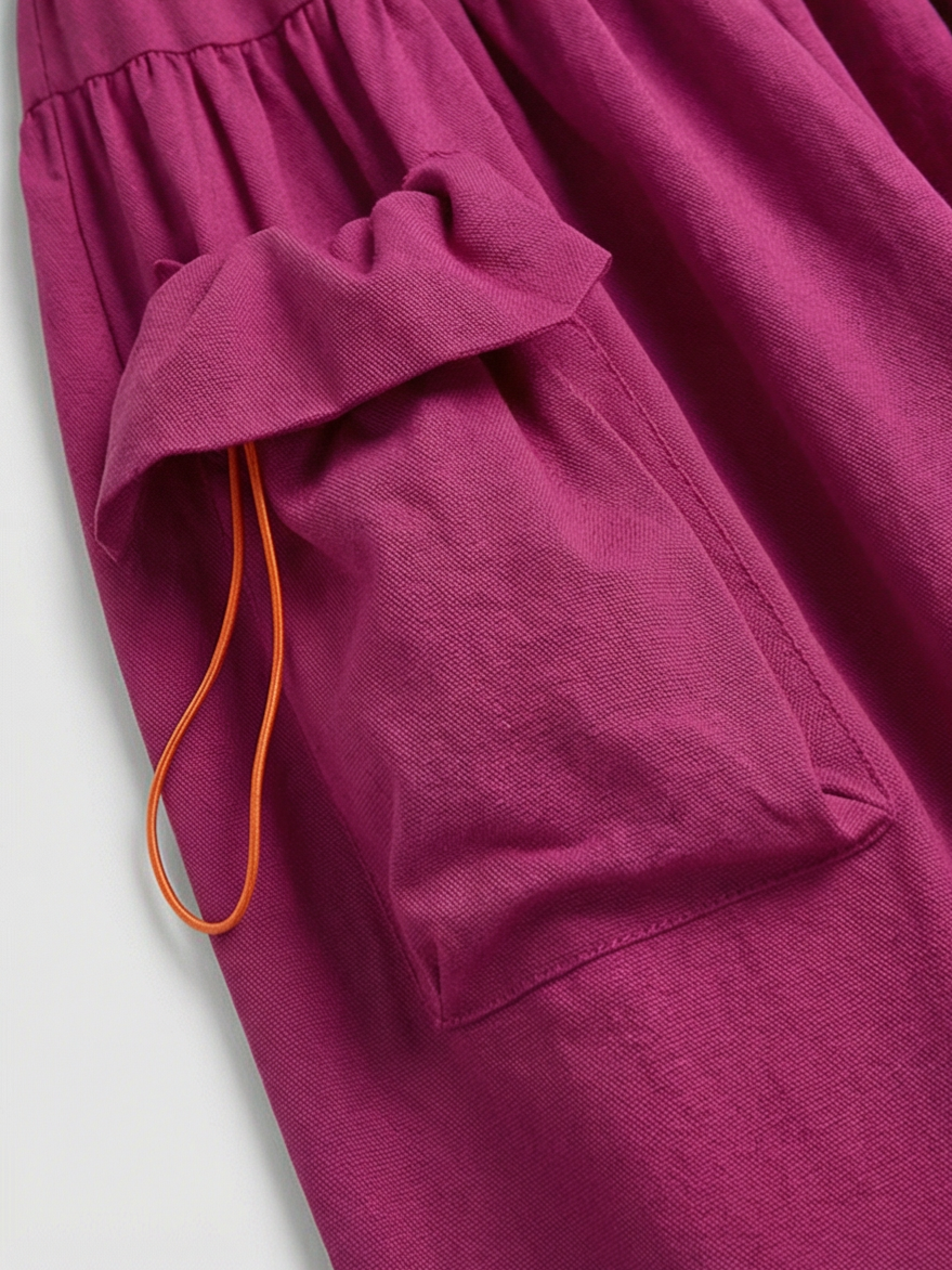 Brick Lane Skimming Stripe Patchwork Maxi Dress - Fuchsia