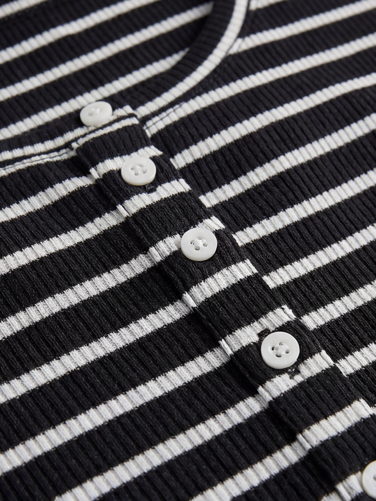Dolled Office Baggy Stripe Long Sleeve Top - Black/White
