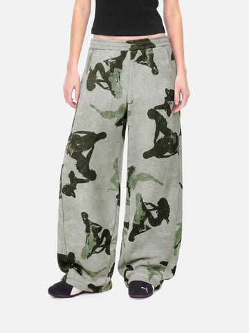 Weekday Outdoor Wide-leg Camouflage Cargo Maxi Pants - Green