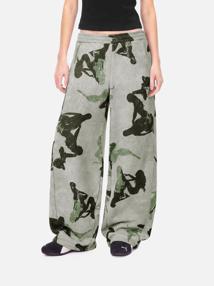 Weekday Outdoor Wide-leg Camouflage Cargo Maxi Pants - Green