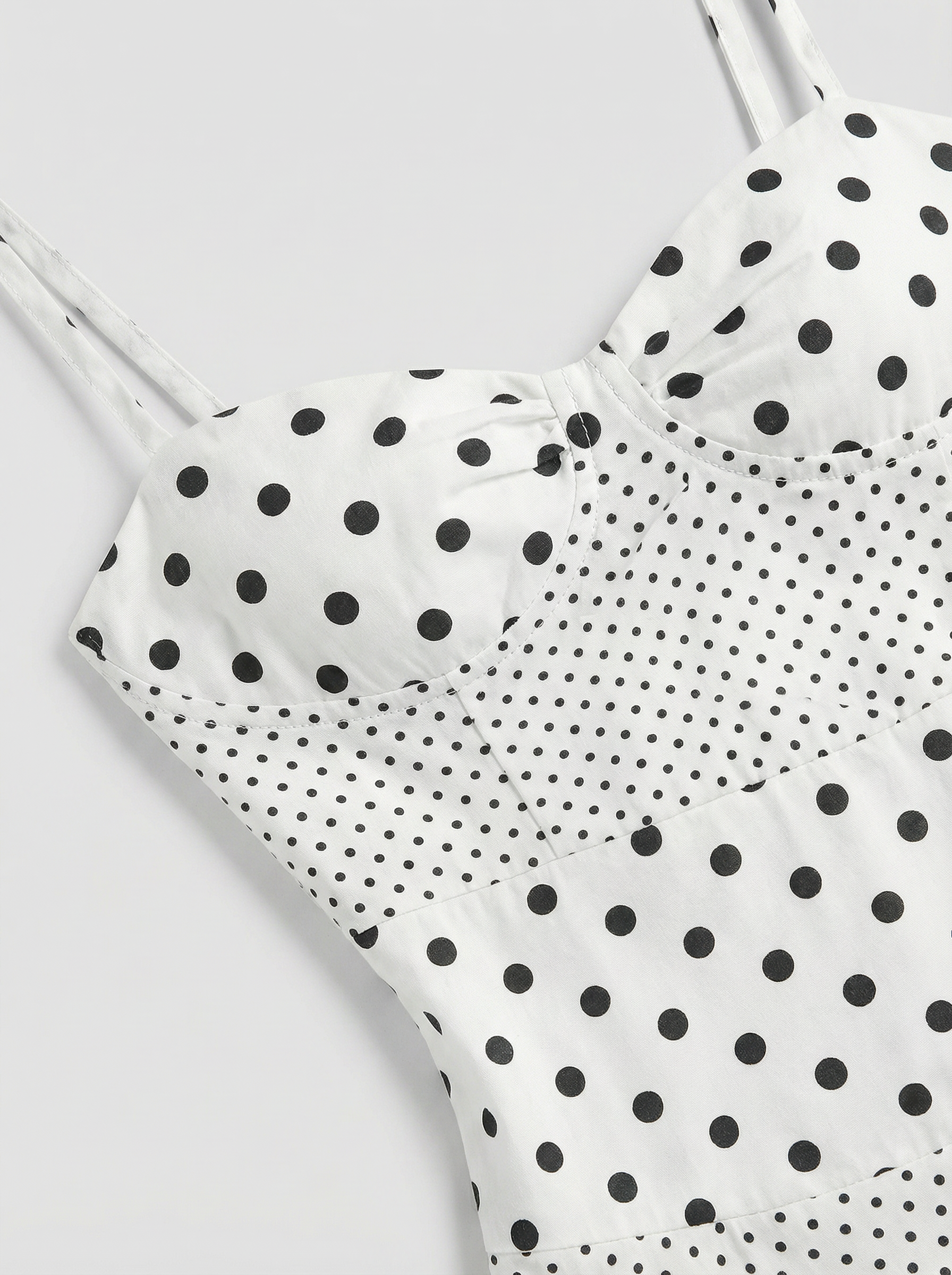 Milk Dot Waist Dress - Pearl White