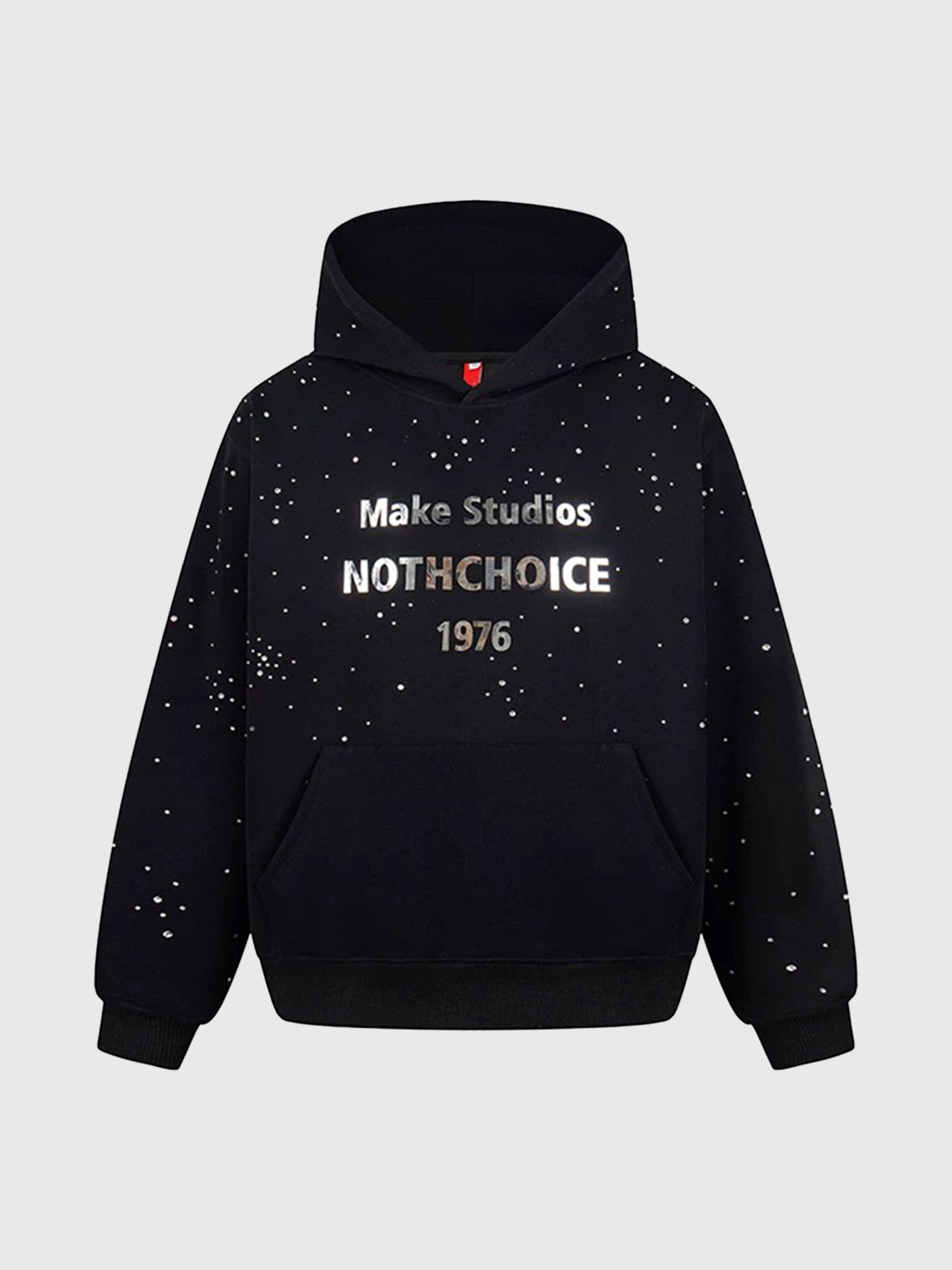 Co-ed Dorm Baggy Distressed Graphic Hoodie - Black