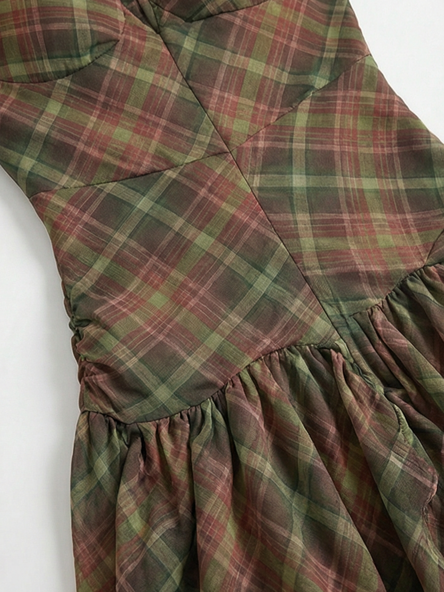Dolled Office Floral Print Asymmetric Hem Dress - Rust