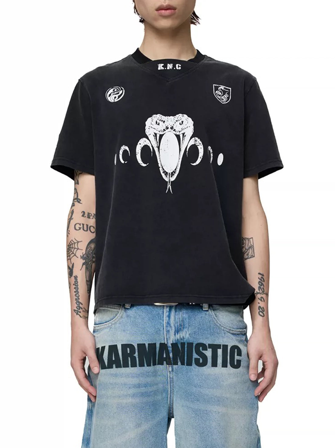 Co-ed Dorm Baggy Sheep Skull Number 25 Tee - Grey