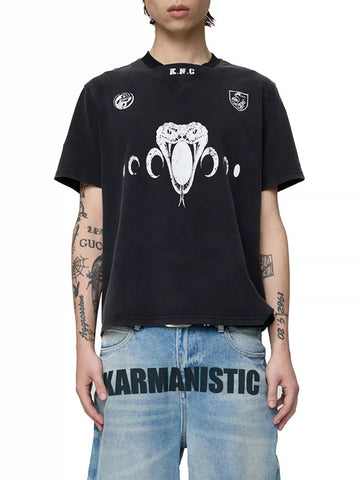 Co-ed Dorm Baggy Sheep Skull Number 25 Tee - Grey