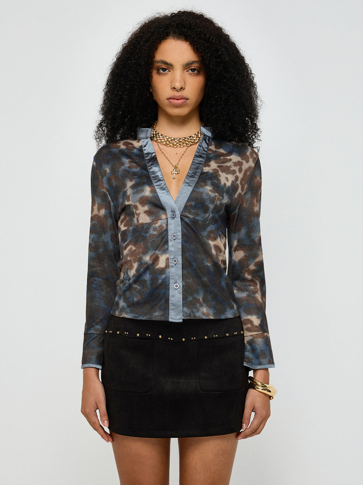 Known Secrets V-Neck Shirt – Shadow Print