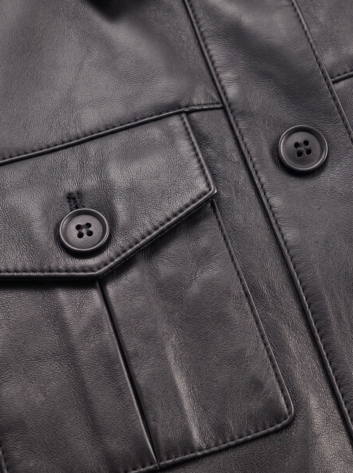 Weekday Outdoor Cropped Multi-Pocket Zip Faux Leather Jacket - Black