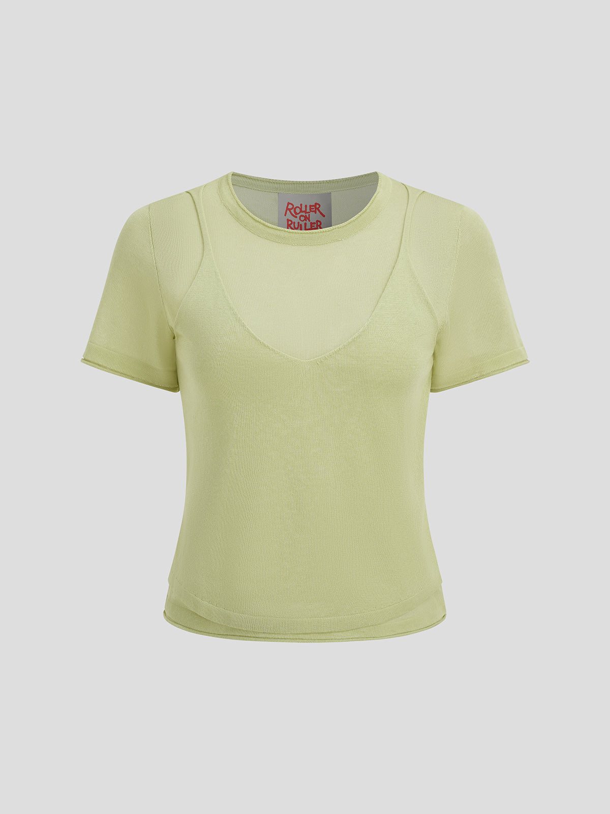 Soft Cue Knit Tee – Dusty Lemon
